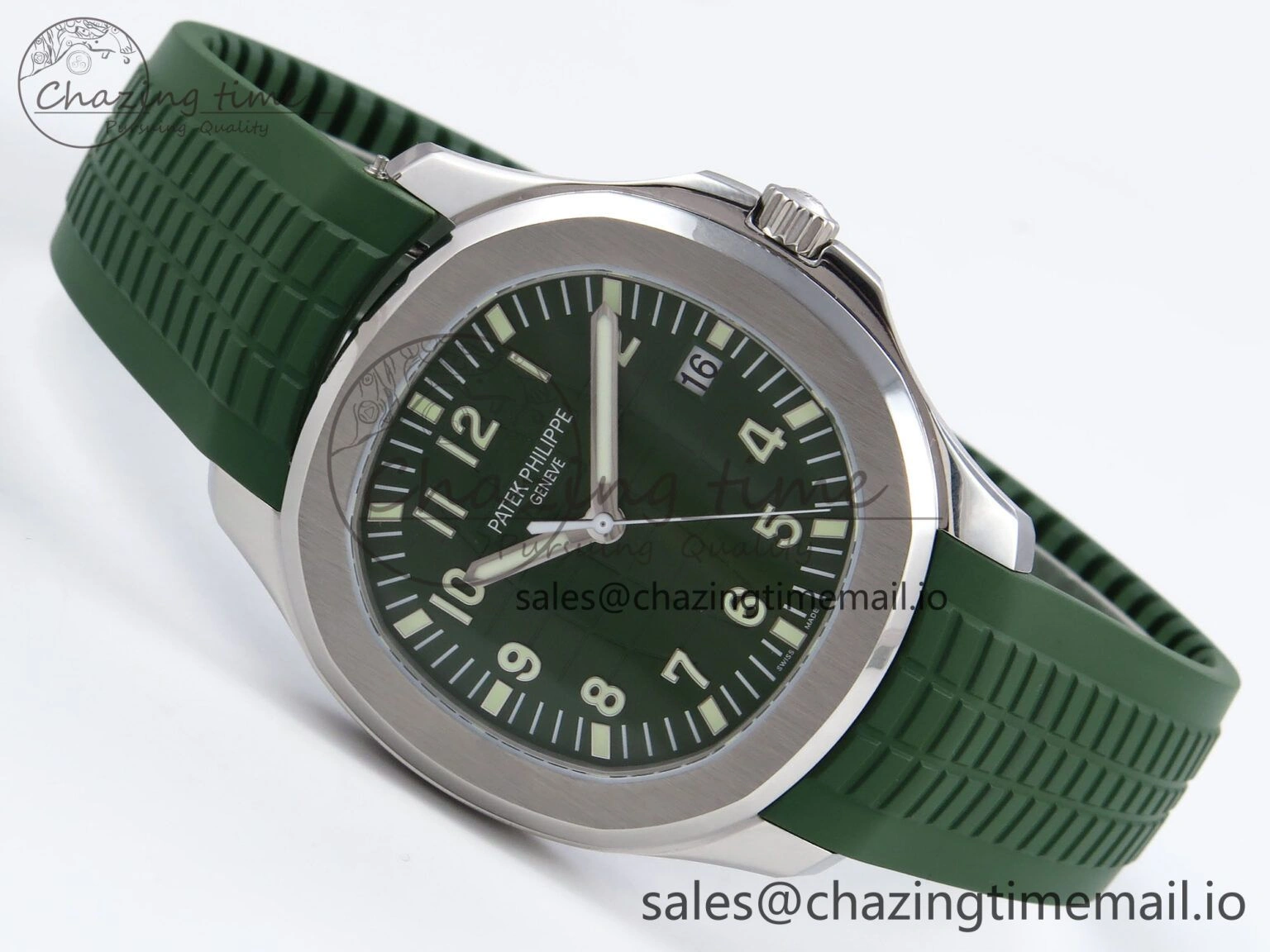 Aquanaut 5167A SS ZF 1:1 Best Edition Green Dial on Green Rubber Strap 330CS V2