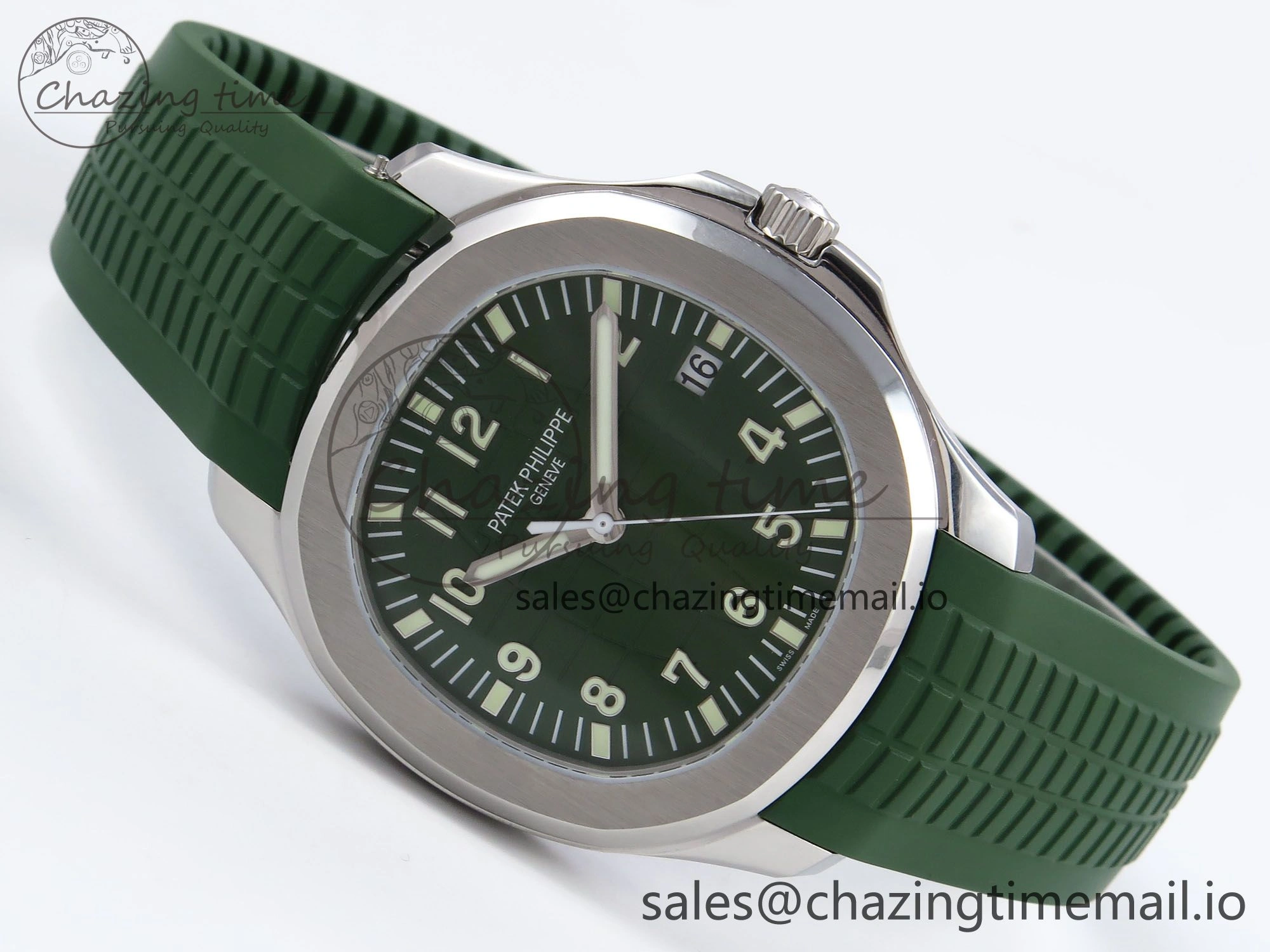 Aquanaut 5167A SS ZF 1:1 Best Edition Green Dial on Green Rubber Strap 330CS V2