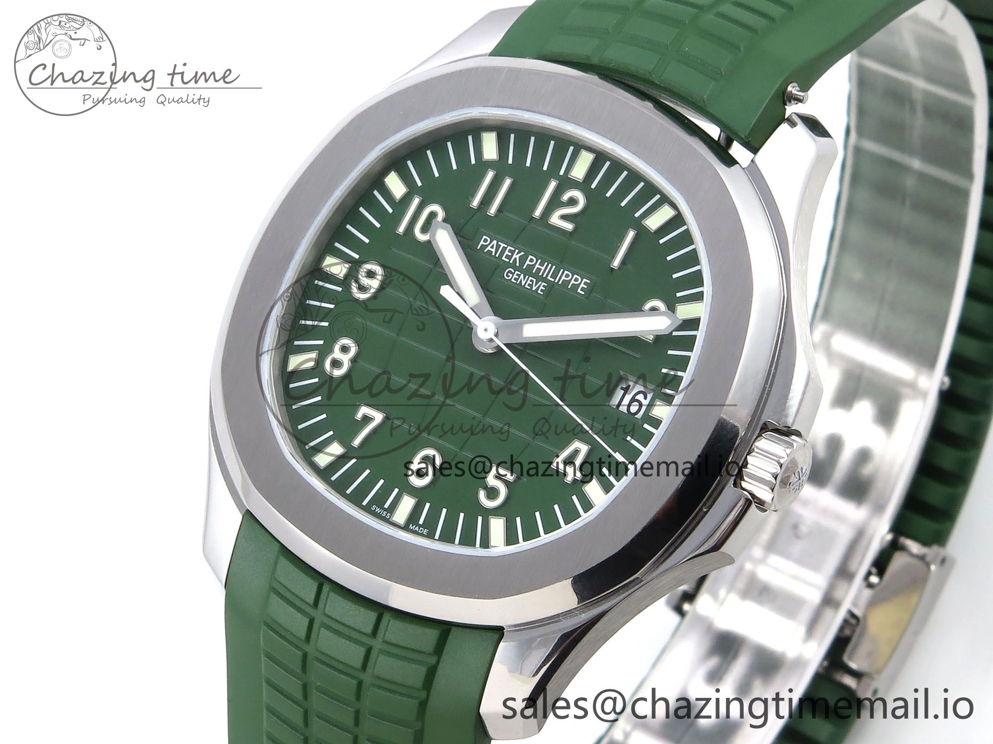 Aquanaut 5167A SS ZF 1:1 Best Edition Green Dial on Green Rubber Strap 330CS V2