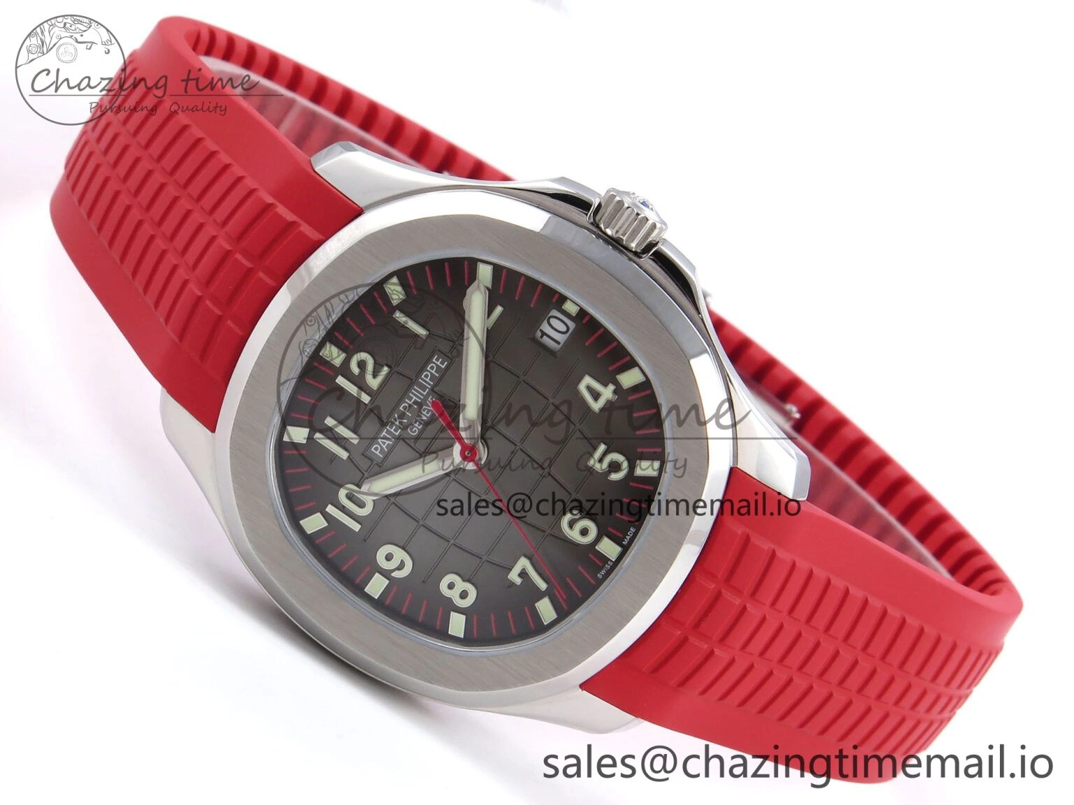 Aquanaut 5167A Singapore Edition SS ZF 1:1 Best Edition Red Second Hand on Red Rubber Strap 324CS