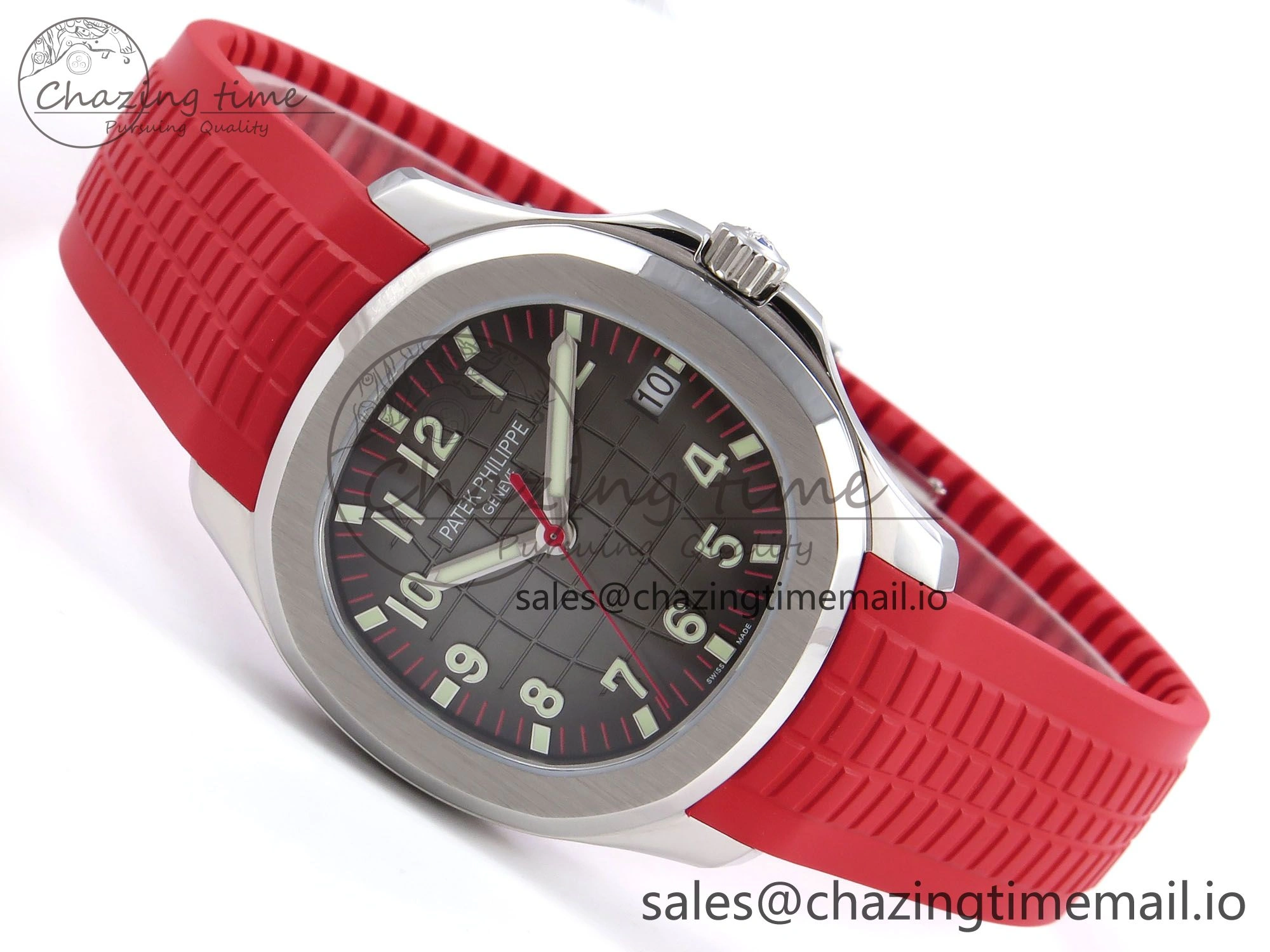 Aquanaut 5167A Singapore Edition SS ZF 1:1 Best Edition Red Second Hand on Red Rubber Strap 324CS
