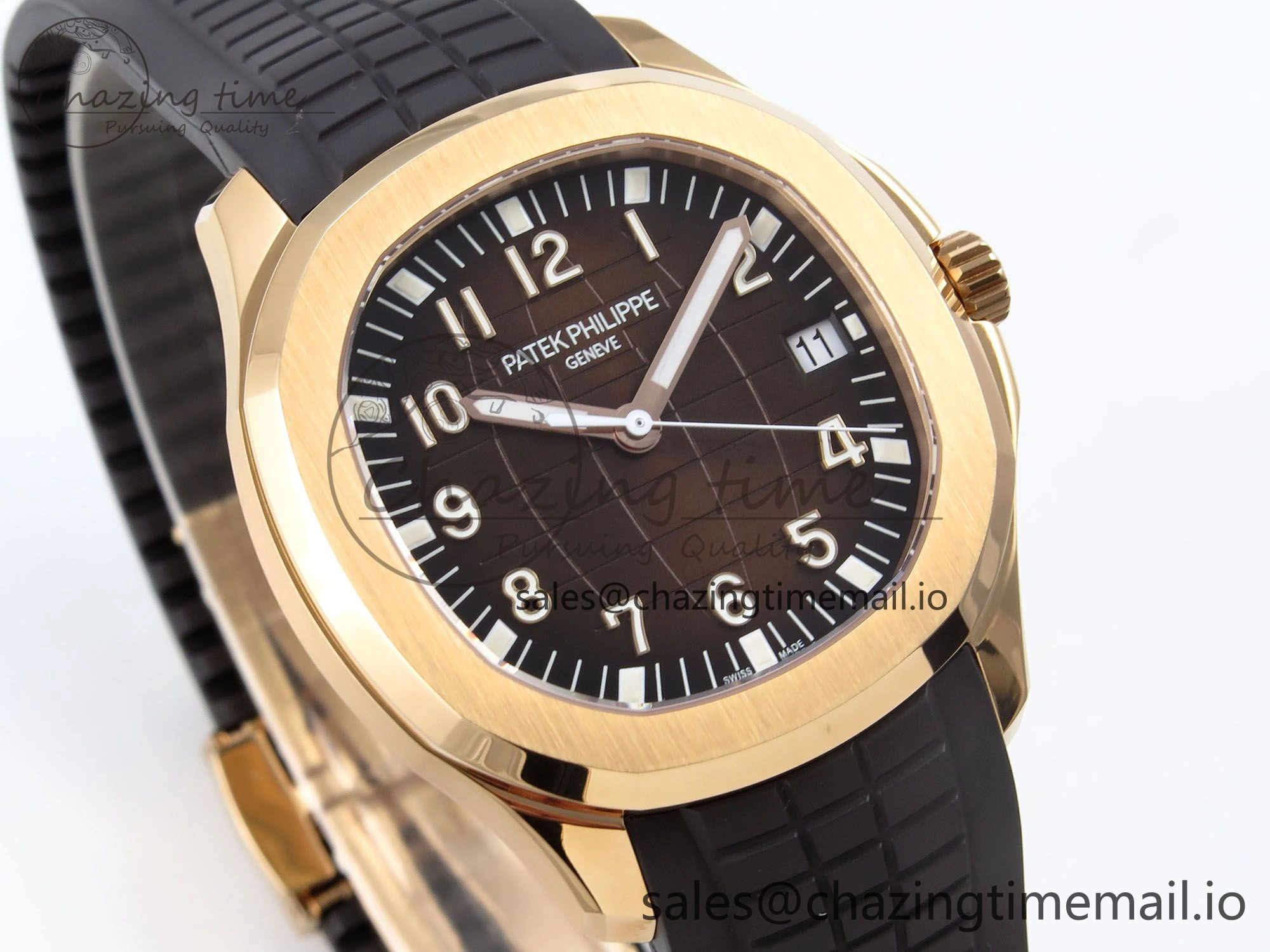 Aquanaut 5167R RG 3KF Best Edition Brown Dial on Brown Rubber Strap A324 Super Clone V2