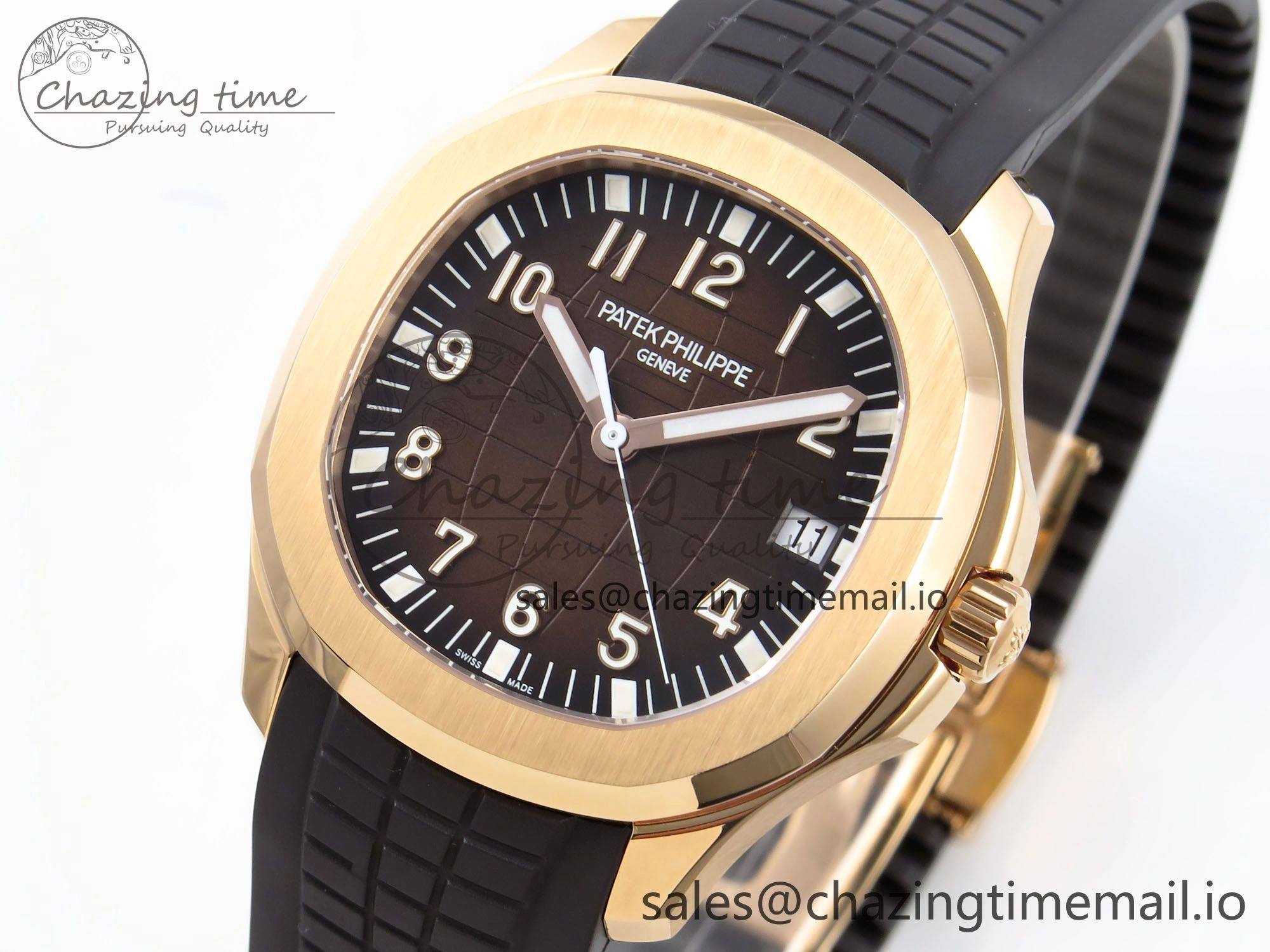 Aquanaut 5167R RG 3KF Best Edition Brown Dial on Brown Rubber Strap A324 Super Clone V2