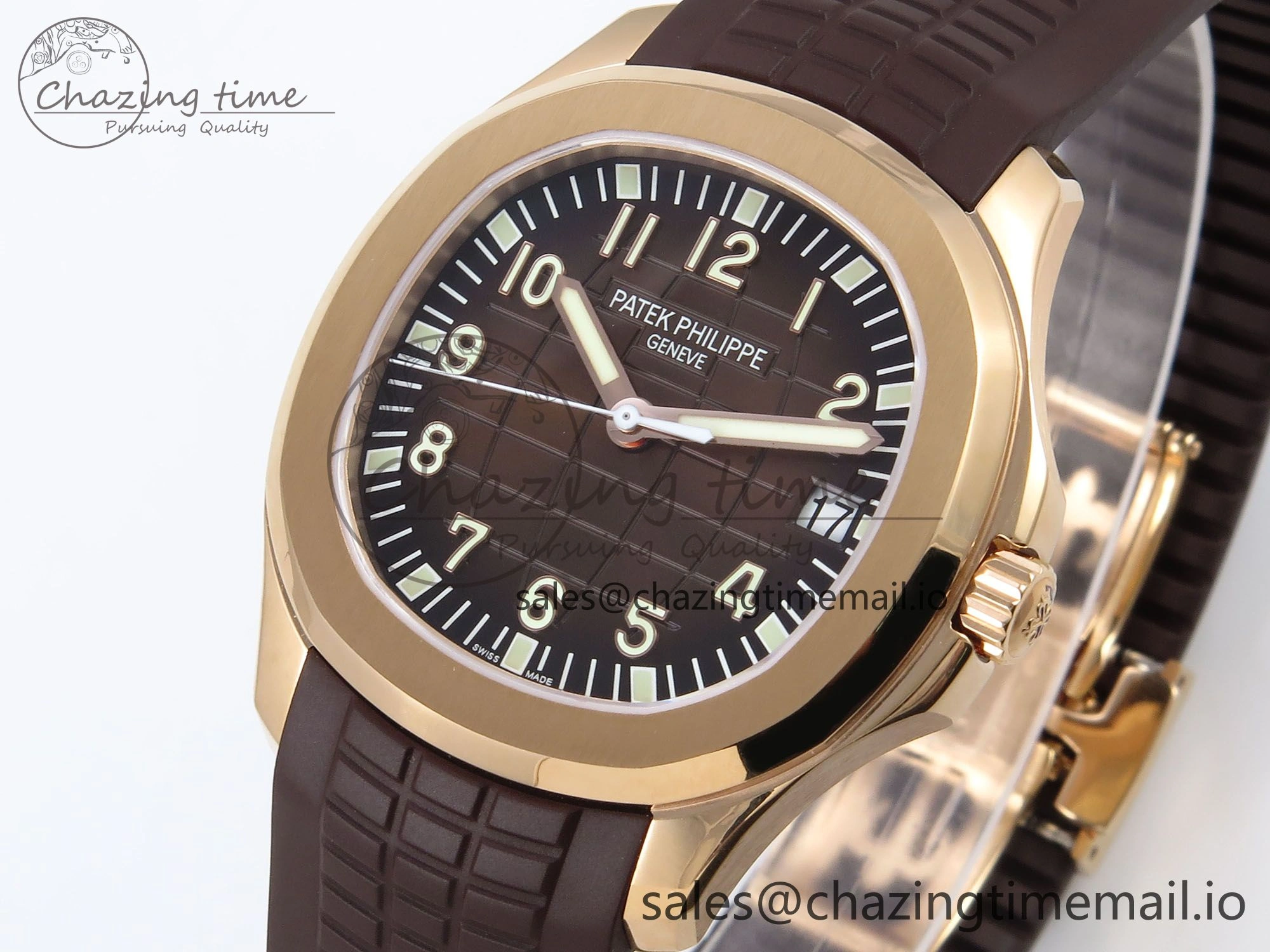 Aquanaut 5167R RG ZF 1:1 Best Edition Brown Dial on Brown Rubber Strap 330CS V2