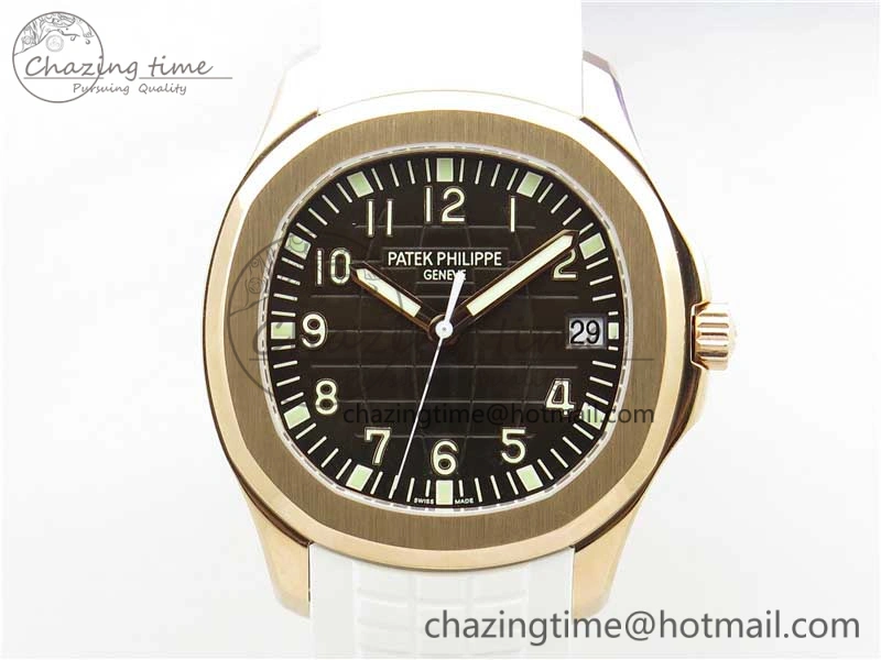 Aquanaut 5167R RG ZF 1:1 Best Edition Brown Dial on White Rubber Strap 324CS (Free box)