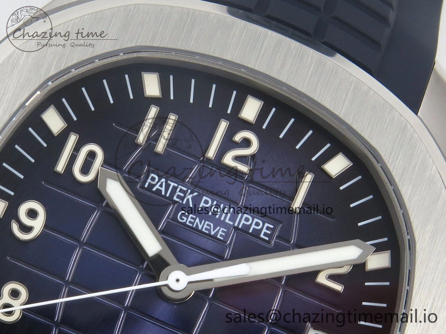 Aquanaut 5168G 42mm SS APWF 1:1 Best Edition Blue Dial on Blue Rubber Strap A324 Super Clone (Weighted)