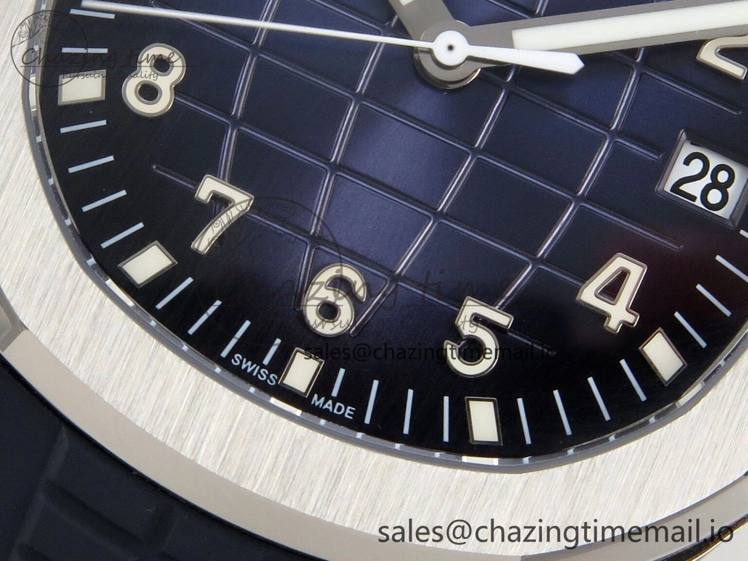 Aquanaut 5168G 42mm SS APWF 1:1 Best Edition Blue Dial on Blue Rubber Strap A324 Super Clone (Weighted)