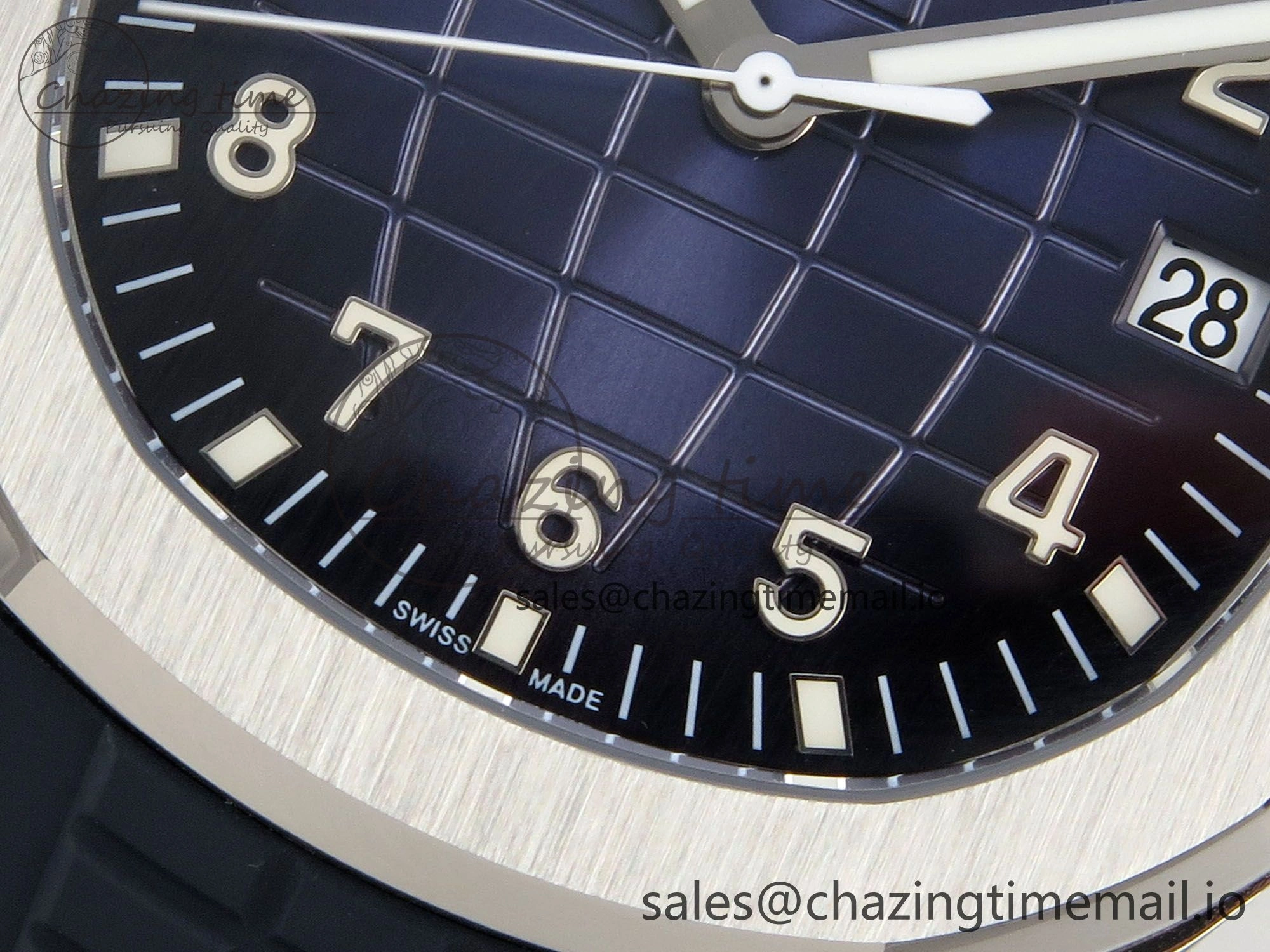 Aquanaut 5168G 42mm SS APWF 1:1 Best Edition Blue Dial on Blue Rubber Strap A324 Super Clone (Weighted)