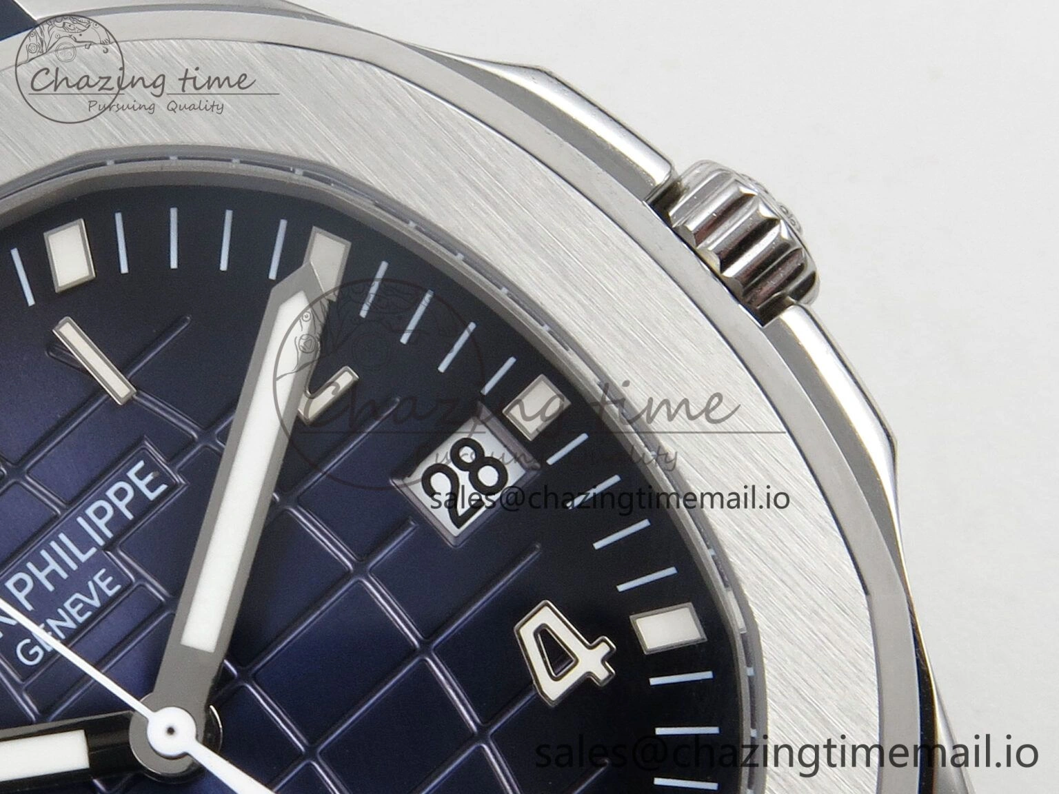 Aquanaut 5168G 42mm SS APWF 1:1 Best Edition Blue Dial on Blue Rubber Strap A324 Super Clone (Weighted)