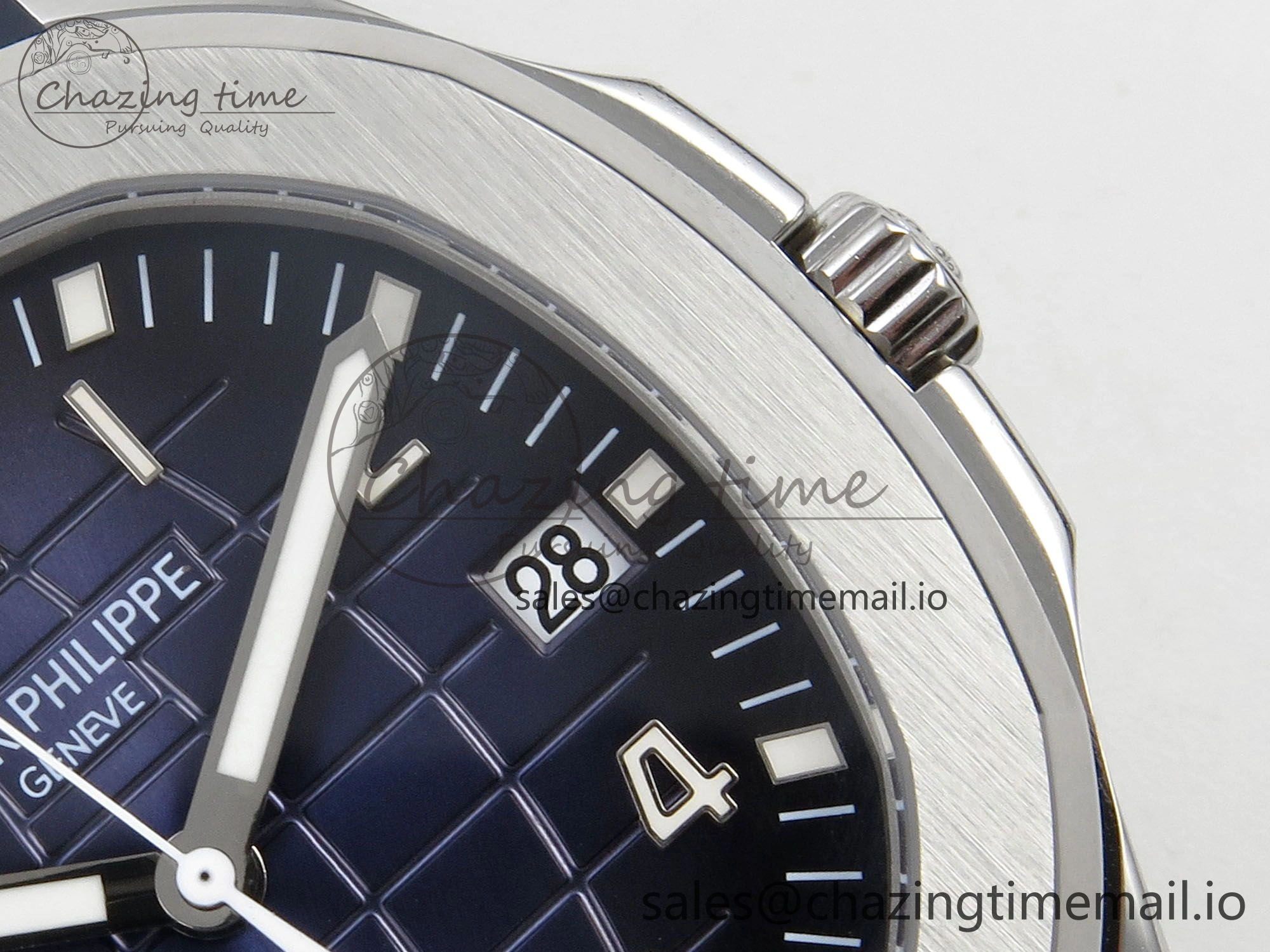 Aquanaut 5168G 42mm SS APWF 1:1 Best Edition Blue Dial on Blue Rubber Strap A324 Super Clone (Weighted)
