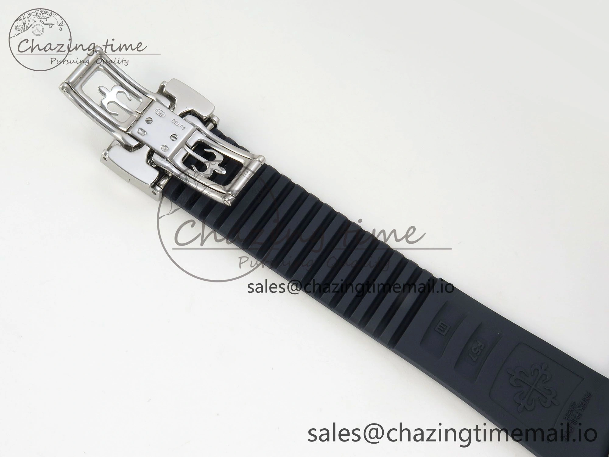 Aquanaut 5168G 42mm SS APWF 1:1 Best Edition Blue Dial on Blue Rubber Strap A324 Super Clone (Weighted)