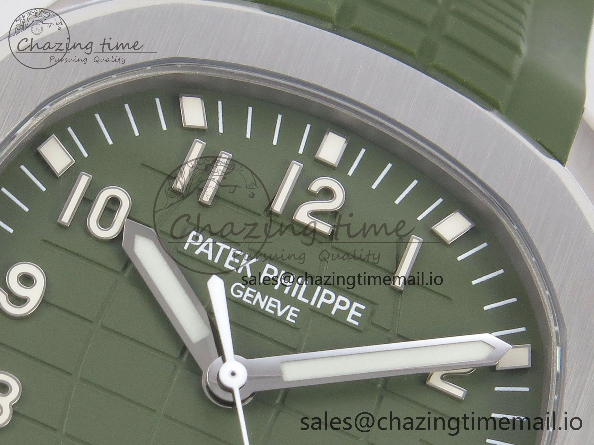 Aquanaut 5168G 42mm SS APWF 1:1 Best Edition Green Dial on Green Rubber Strap A324 Super Clone (Weighted)