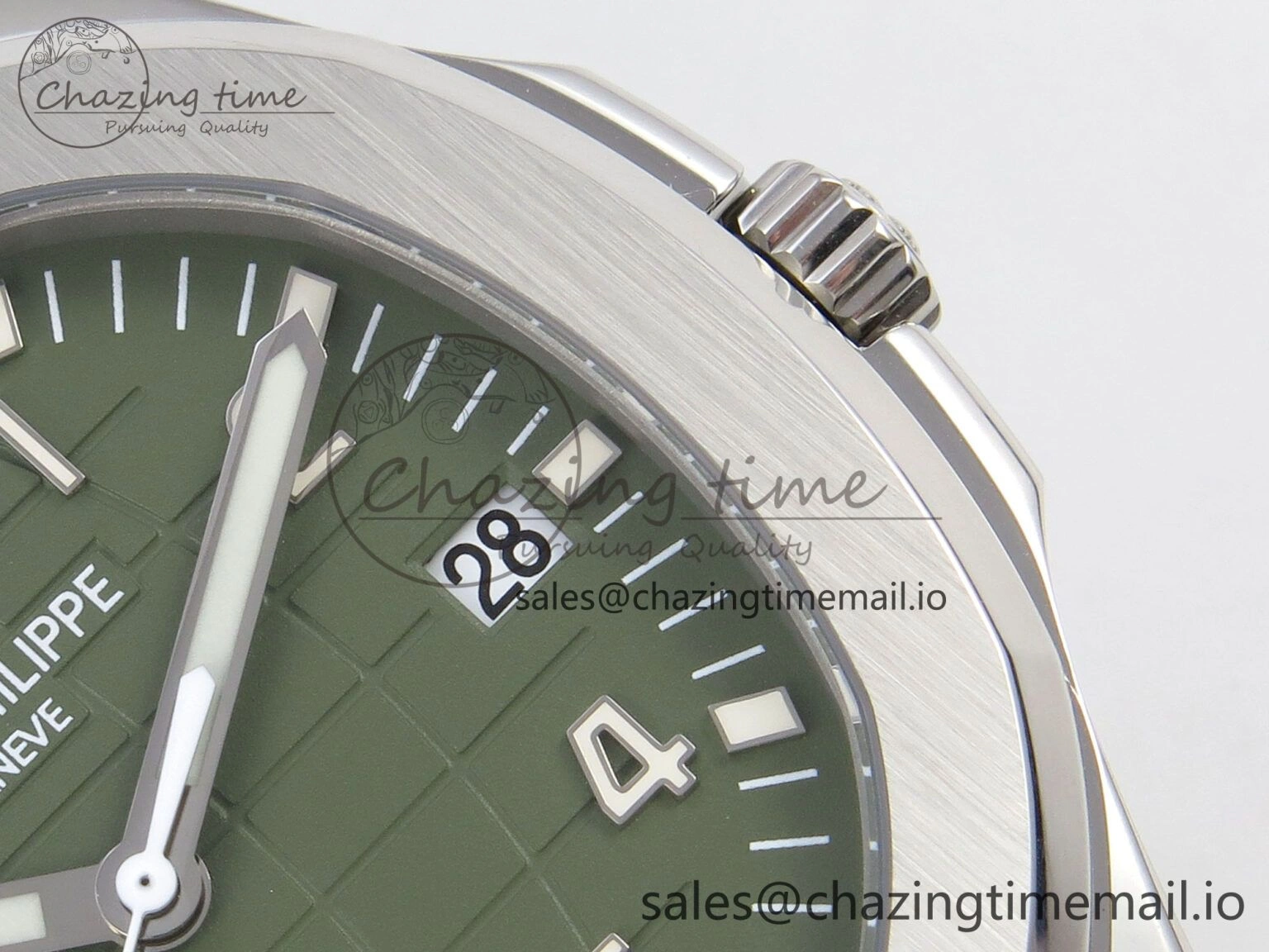 Aquanaut 5168G 42mm SS APWF 1:1 Best Edition Green Dial on Green Rubber Strap A324 Super Clone (Weighted)