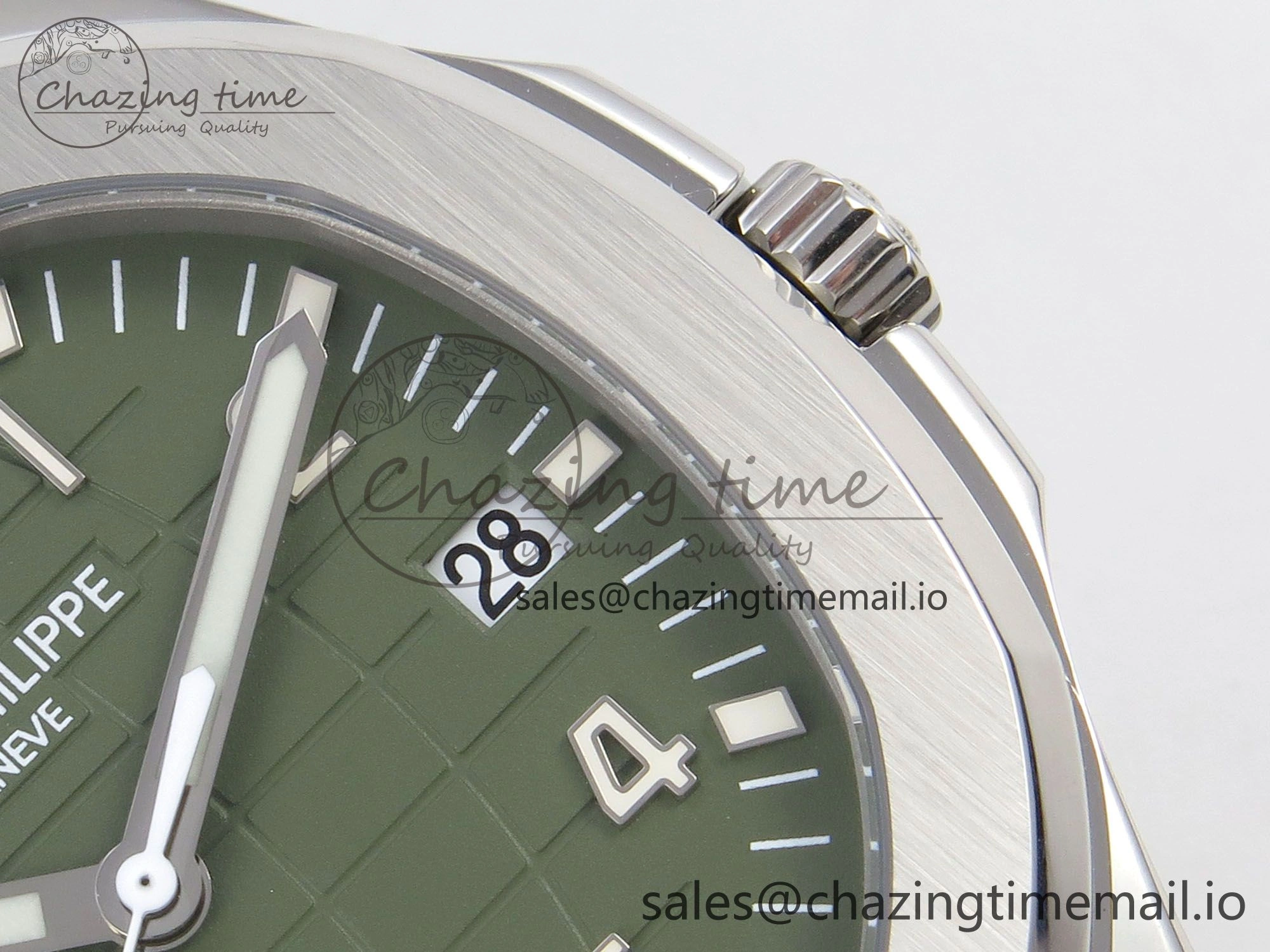 Aquanaut 5168G 42mm SS APWF 1:1 Best Edition Green Dial on Green Rubber Strap A324 Super Clone (Weighted)