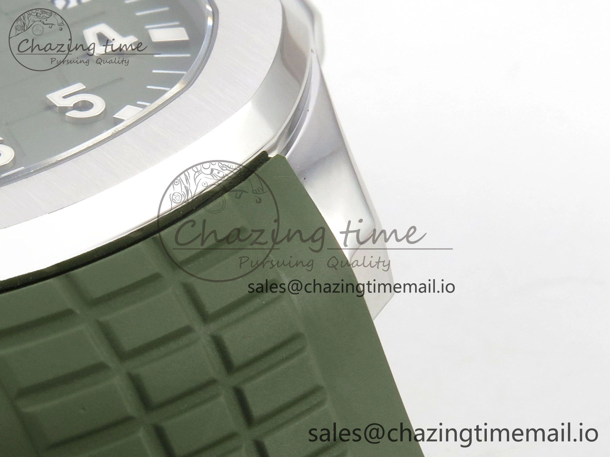 Aquanaut 5168G 42mm SS APWF 1:1 Best Edition Green Dial on Green Rubber Strap A324 Super Clone (Weighted)