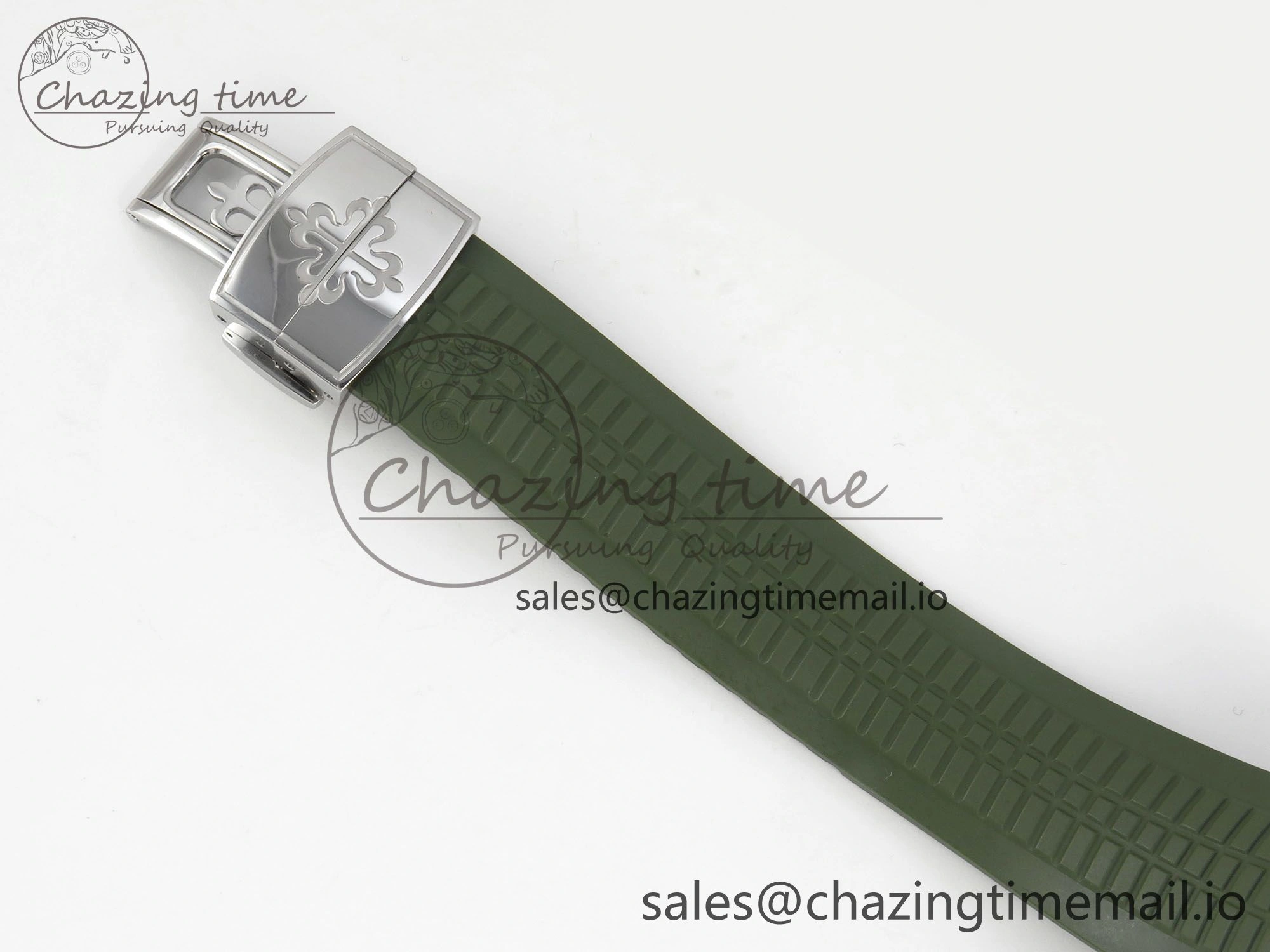 Aquanaut 5168G 42mm SS APWF 1:1 Best Edition Green Dial on Green Rubber Strap A324 Super Clone (Weighted)
