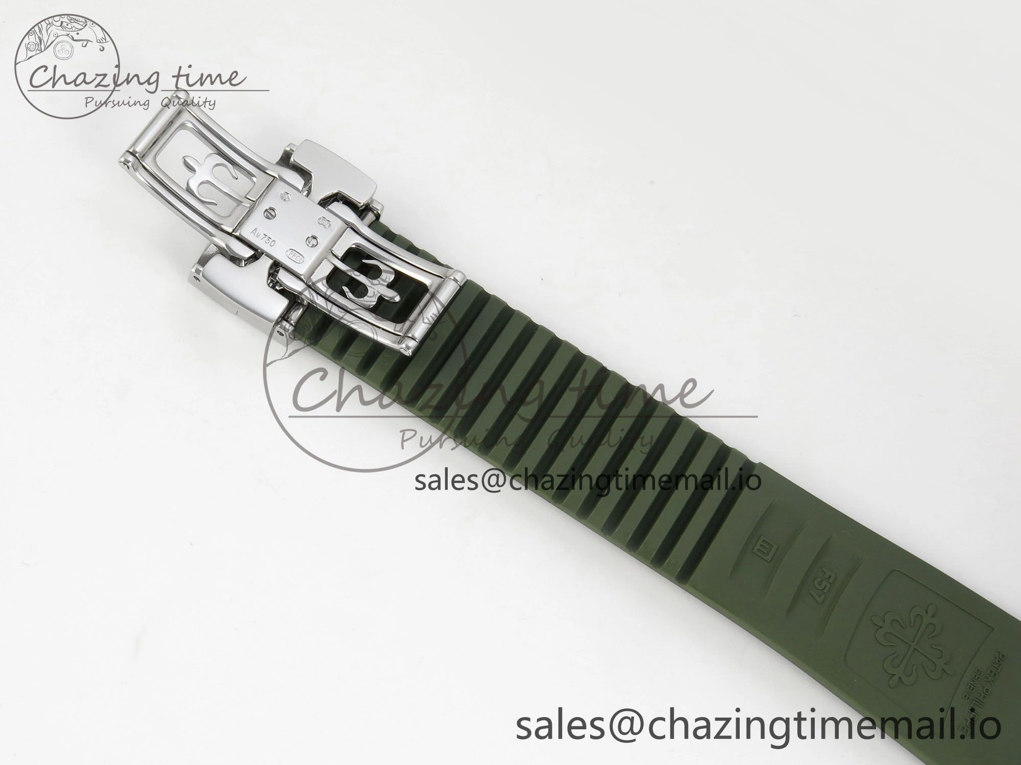 Aquanaut 5168G 42mm SS APWF 1:1 Best Edition Green Dial on Green Rubber Strap A324 Super Clone (Weighted)