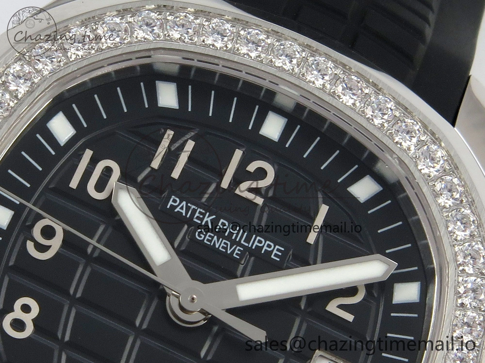 Aquanaut 5267 SS PPF 1:1 Best Edition Black Textured Dial On Black Rubber Strap Ronda Quartz