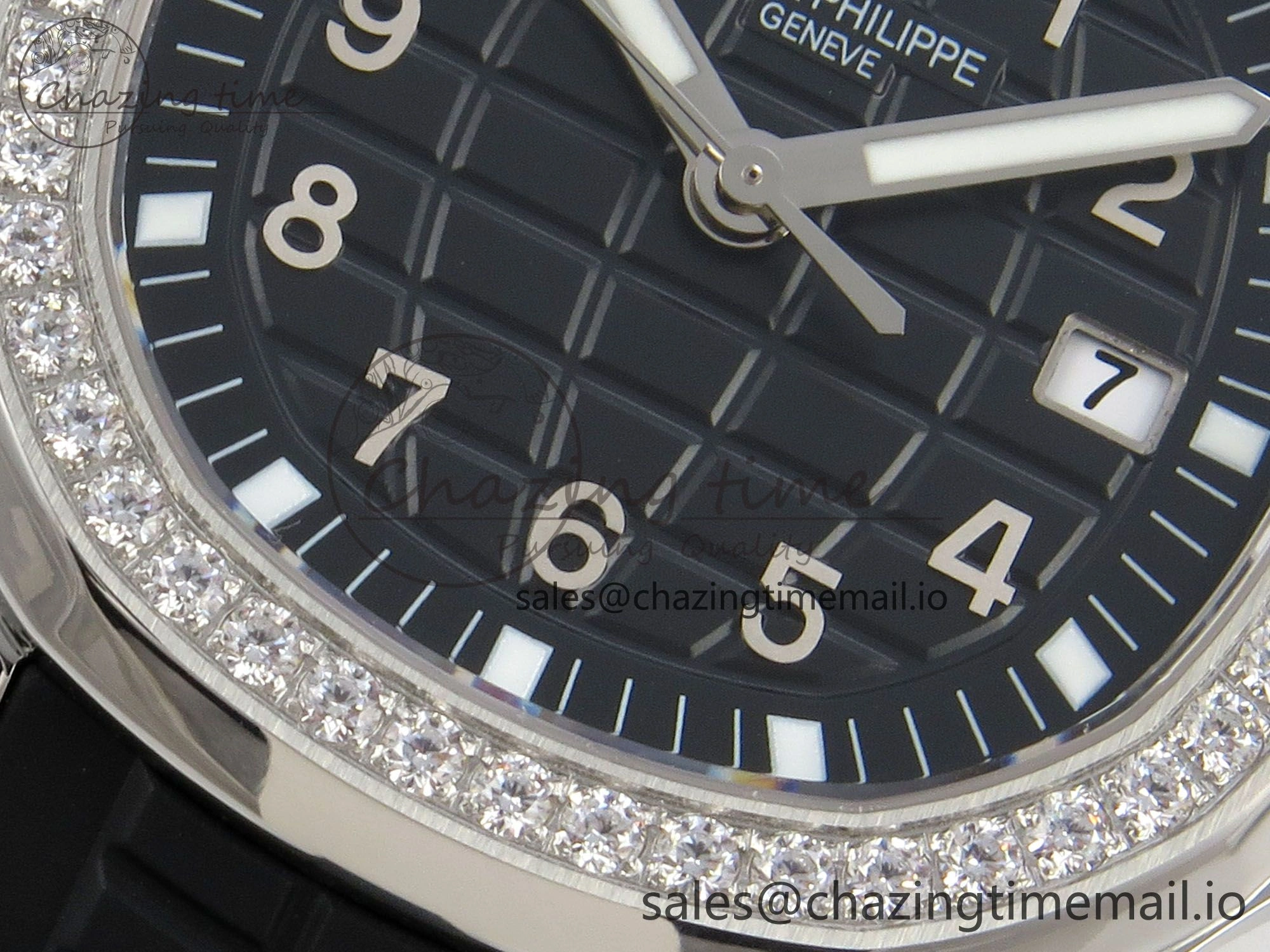 Aquanaut 5267 SS PPF 1:1 Best Edition Black Textured Dial On Black Rubber Strap Ronda Quartz