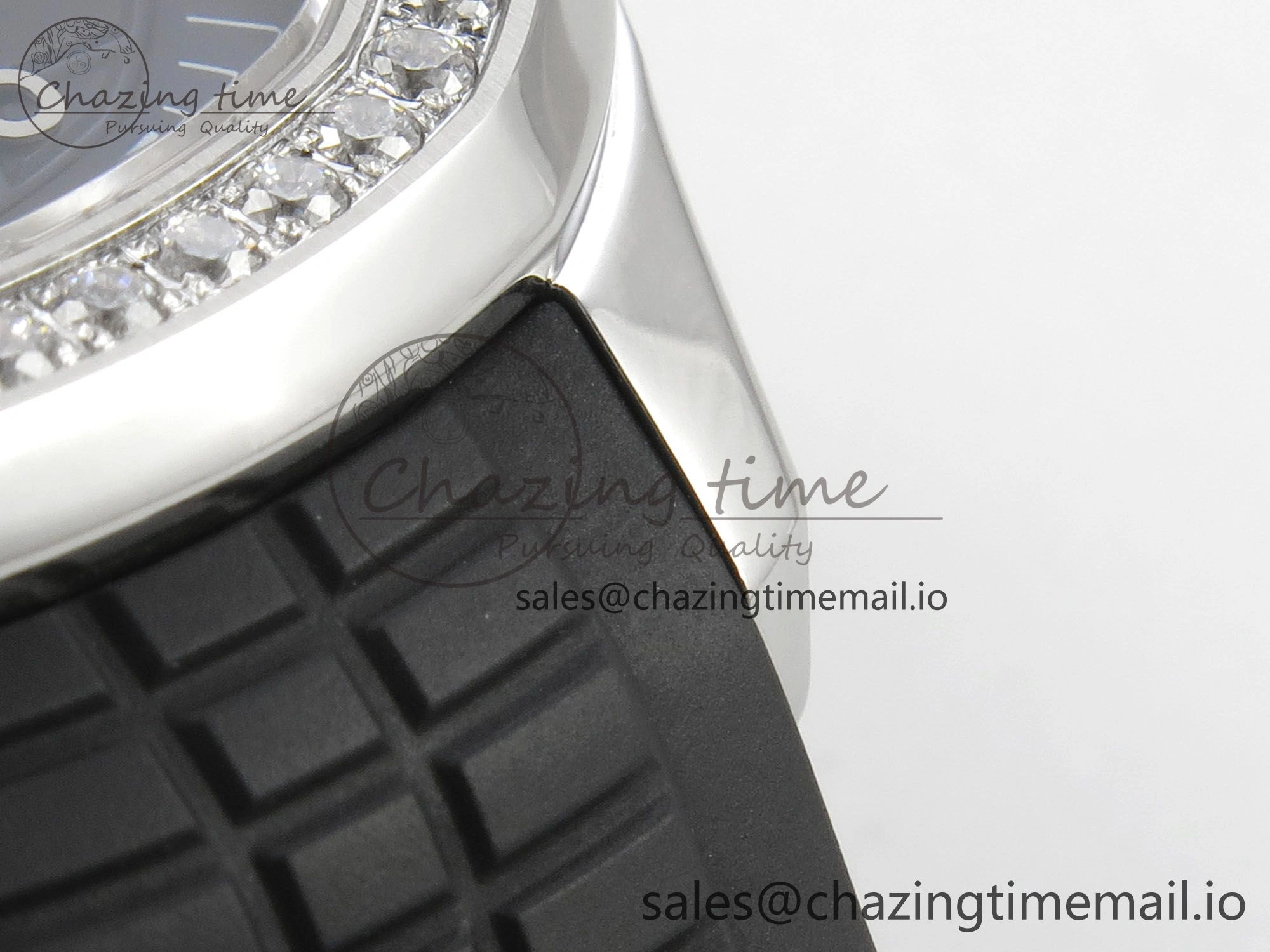 Aquanaut 5267 SS PPF 1:1 Best Edition Black Textured Dial On Black Rubber Strap Ronda Quartz