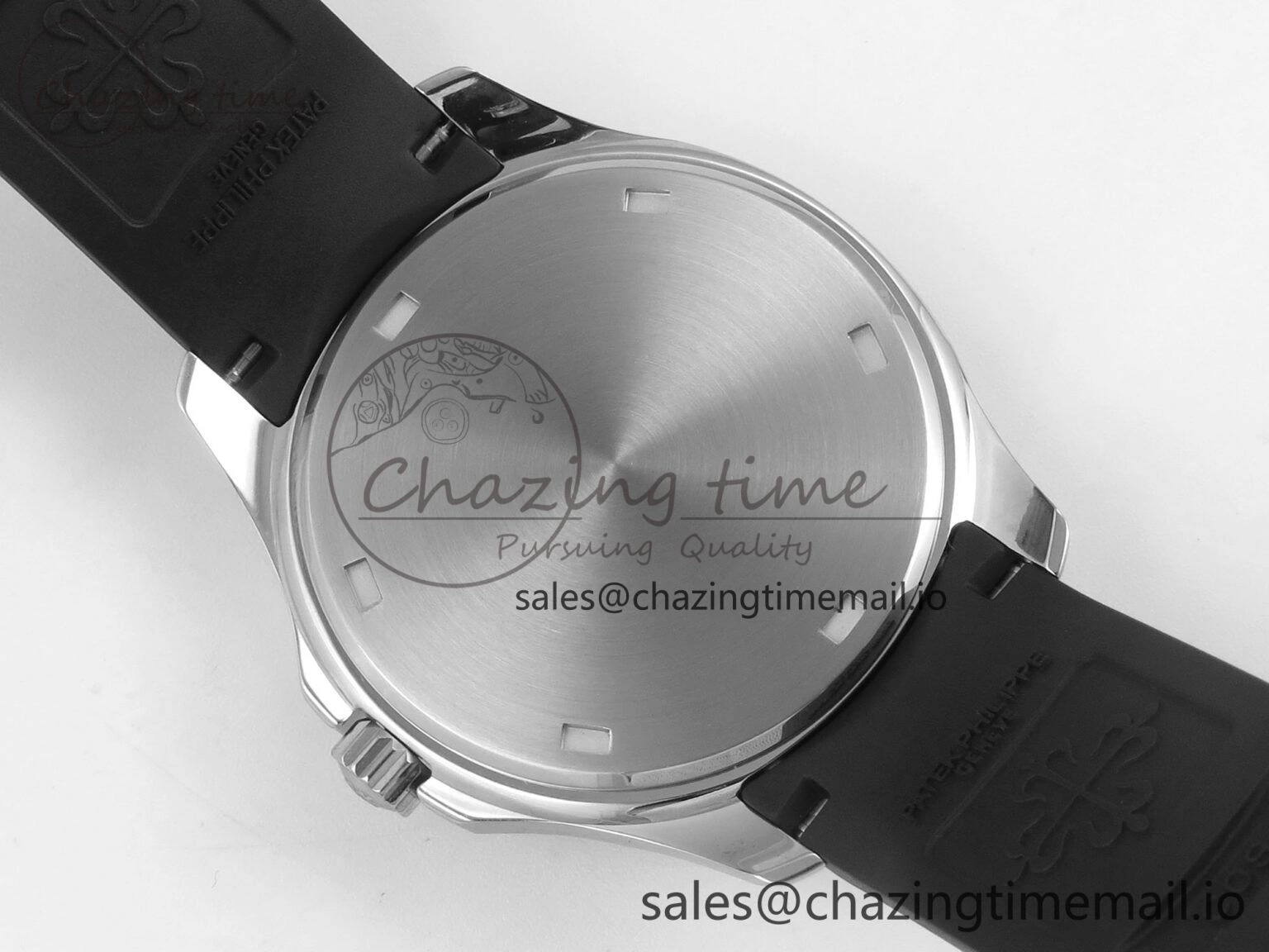 Aquanaut 5267 SS PPF 1:1 Best Edition Black Textured Dial On Black Rubber Strap Ronda Quartz