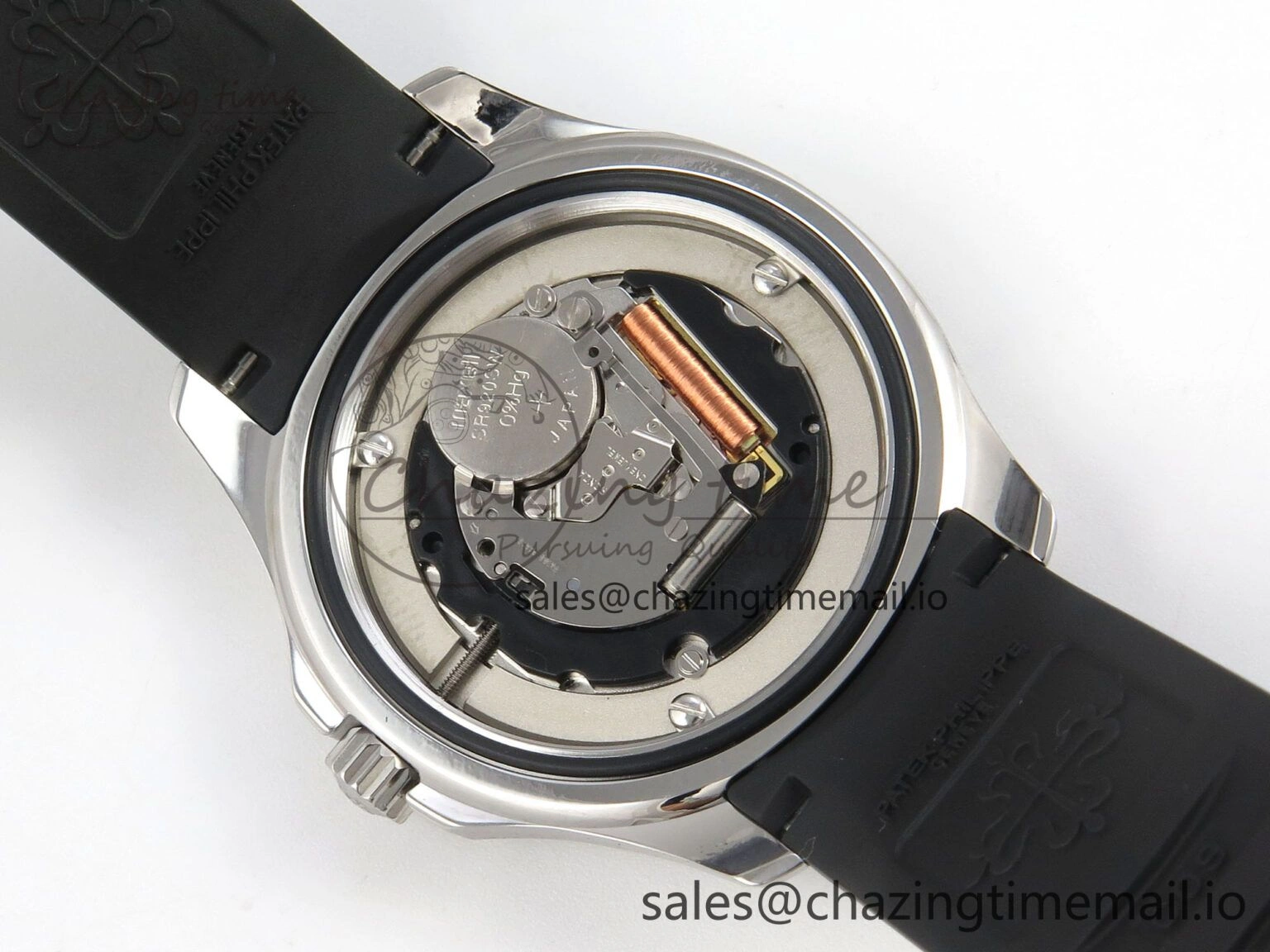 Aquanaut 5267 SS PPF 1:1 Best Edition Black Textured Dial On Black Rubber Strap Ronda Quartz