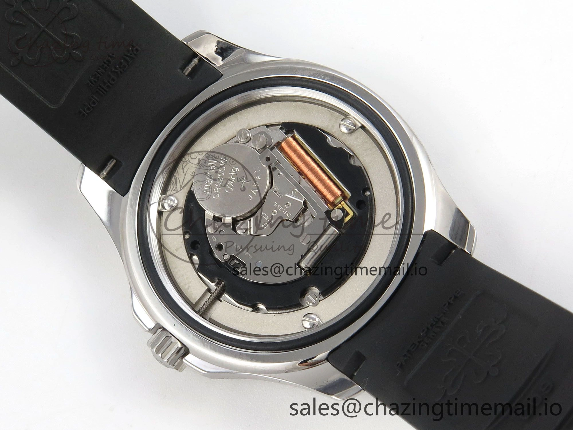 Aquanaut 5267 SS PPF 1:1 Best Edition Black Textured Dial On Black Rubber Strap Ronda Quartz