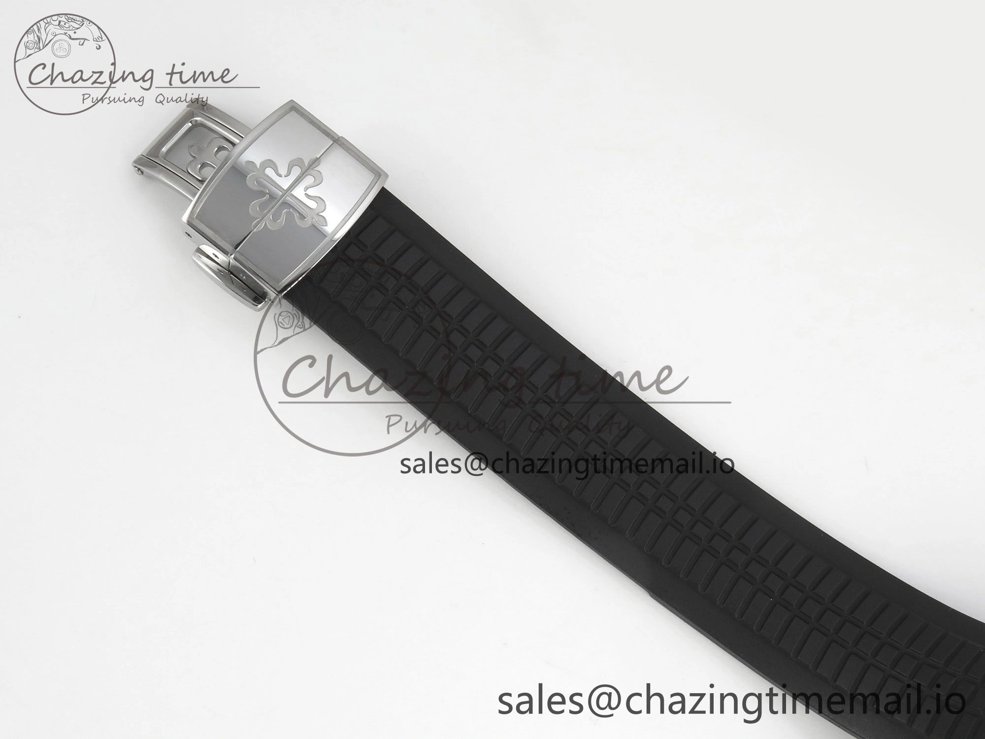 Aquanaut 5267 SS PPF 1:1 Best Edition Black Textured Dial On Black Rubber Strap Ronda Quartz