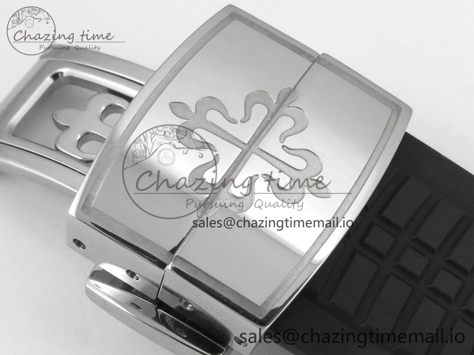 Aquanaut 5267 SS PPF 1:1 Best Edition Black Textured Dial On Black Rubber Strap Ronda Quartz