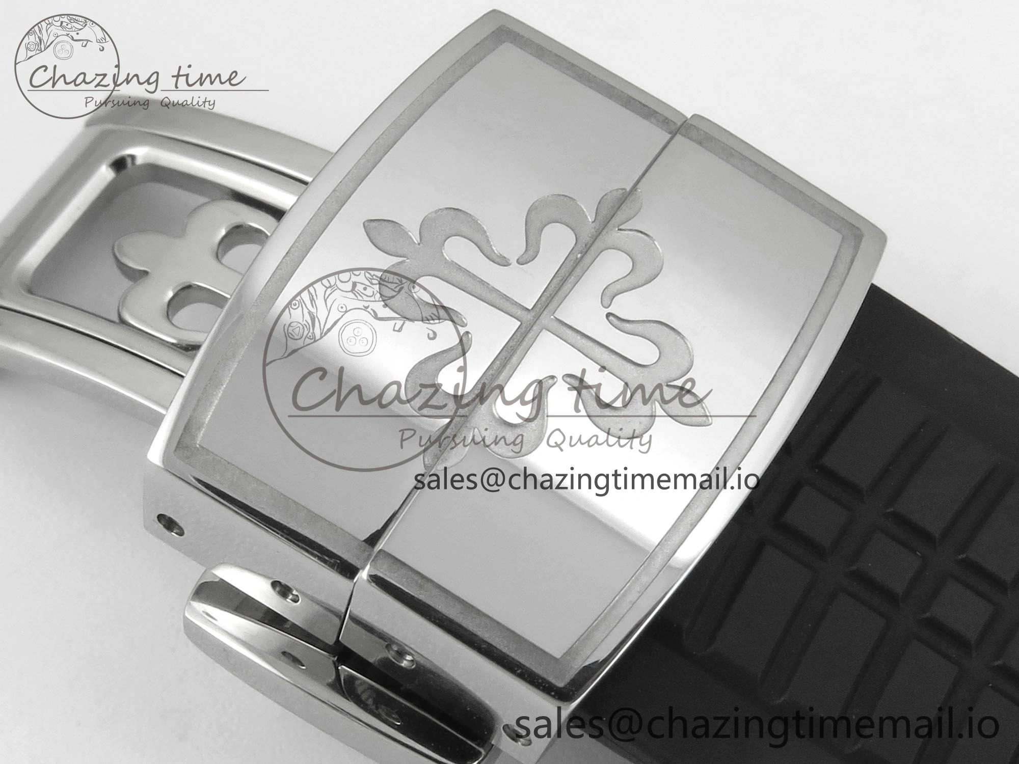Aquanaut 5267 SS PPF 1:1 Best Edition Black Textured Dial On Black Rubber Strap Ronda Quartz