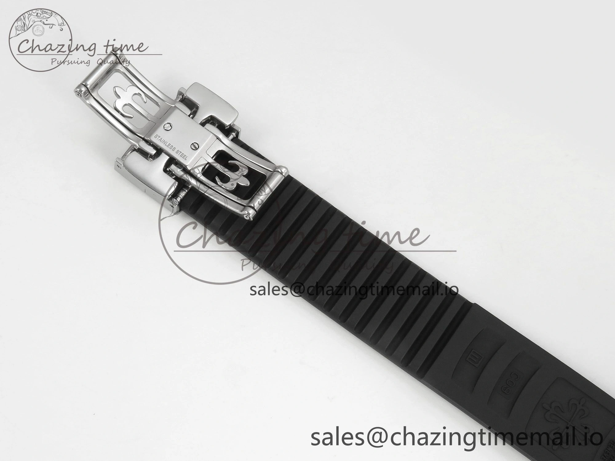 Aquanaut 5267 SS PPF 1:1 Best Edition Black Textured Dial On Black Rubber Strap Ronda Quartz