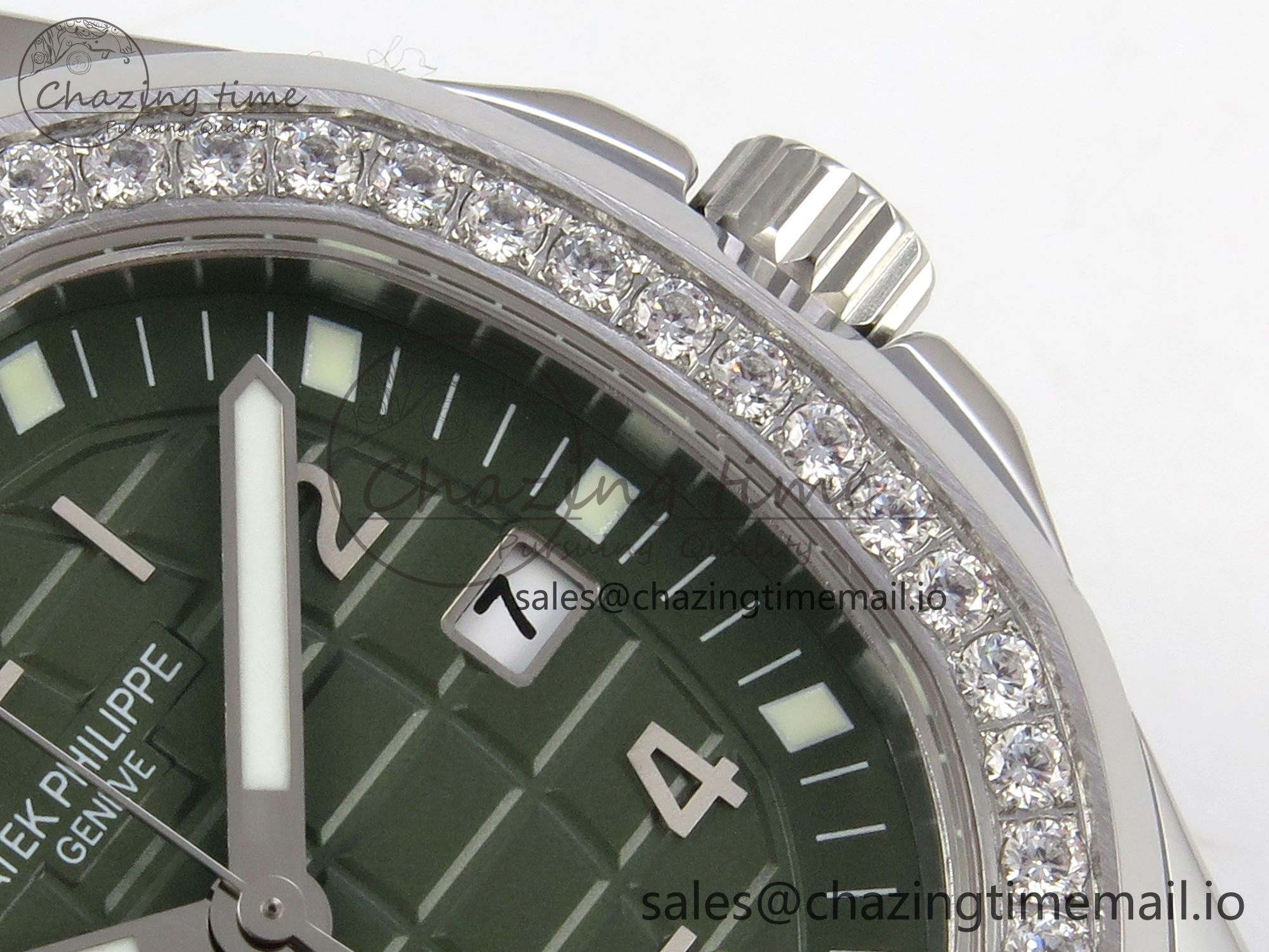 Aquanaut 5267 SS PPF 1:1 Best Edition Green Textured Dial On Green Rubber Strap Ronda Quartz