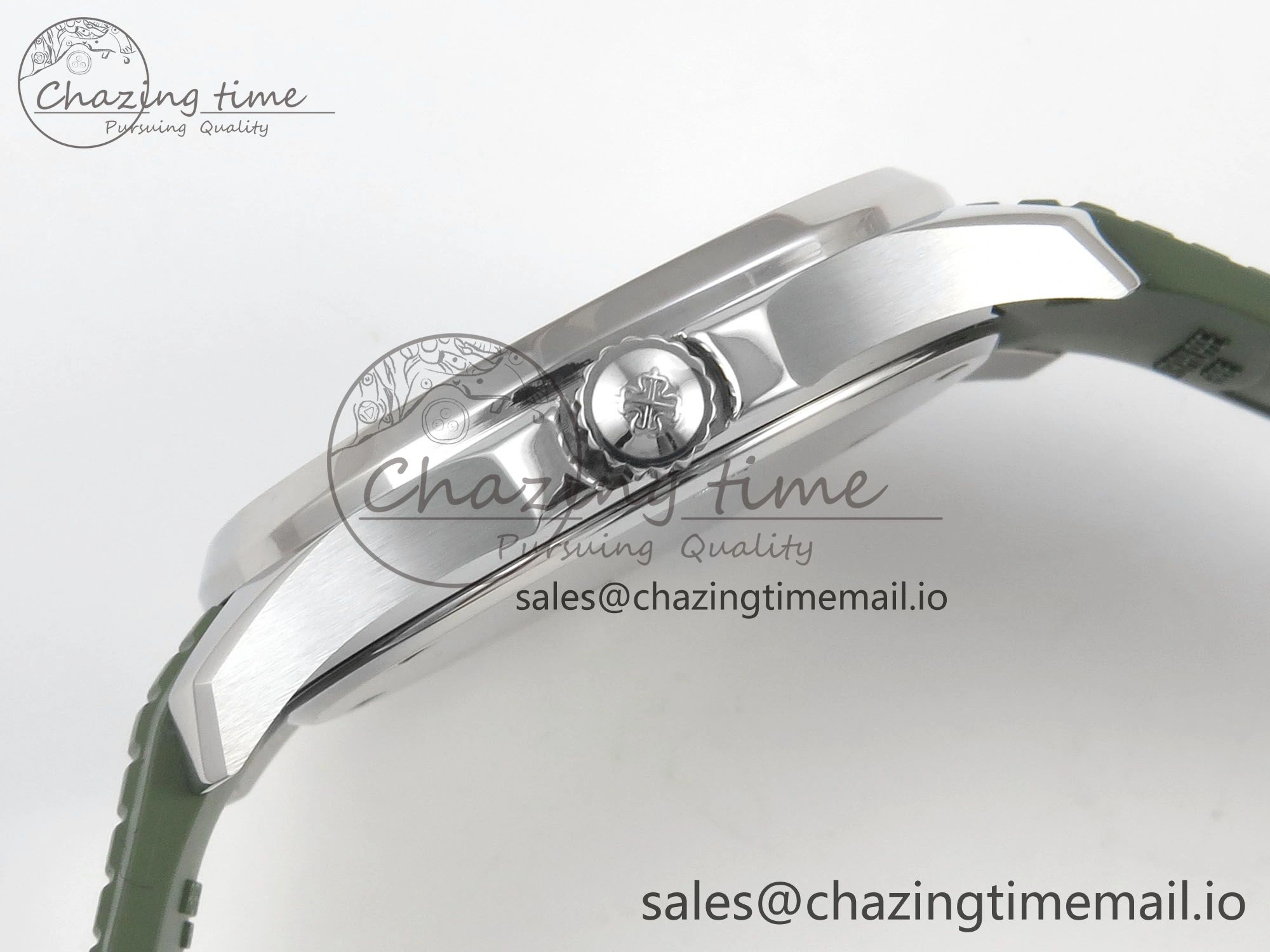 Aquanaut 5267 SS PPF 1:1 Best Edition Green Textured Dial On Green Rubber Strap Ronda Quartz