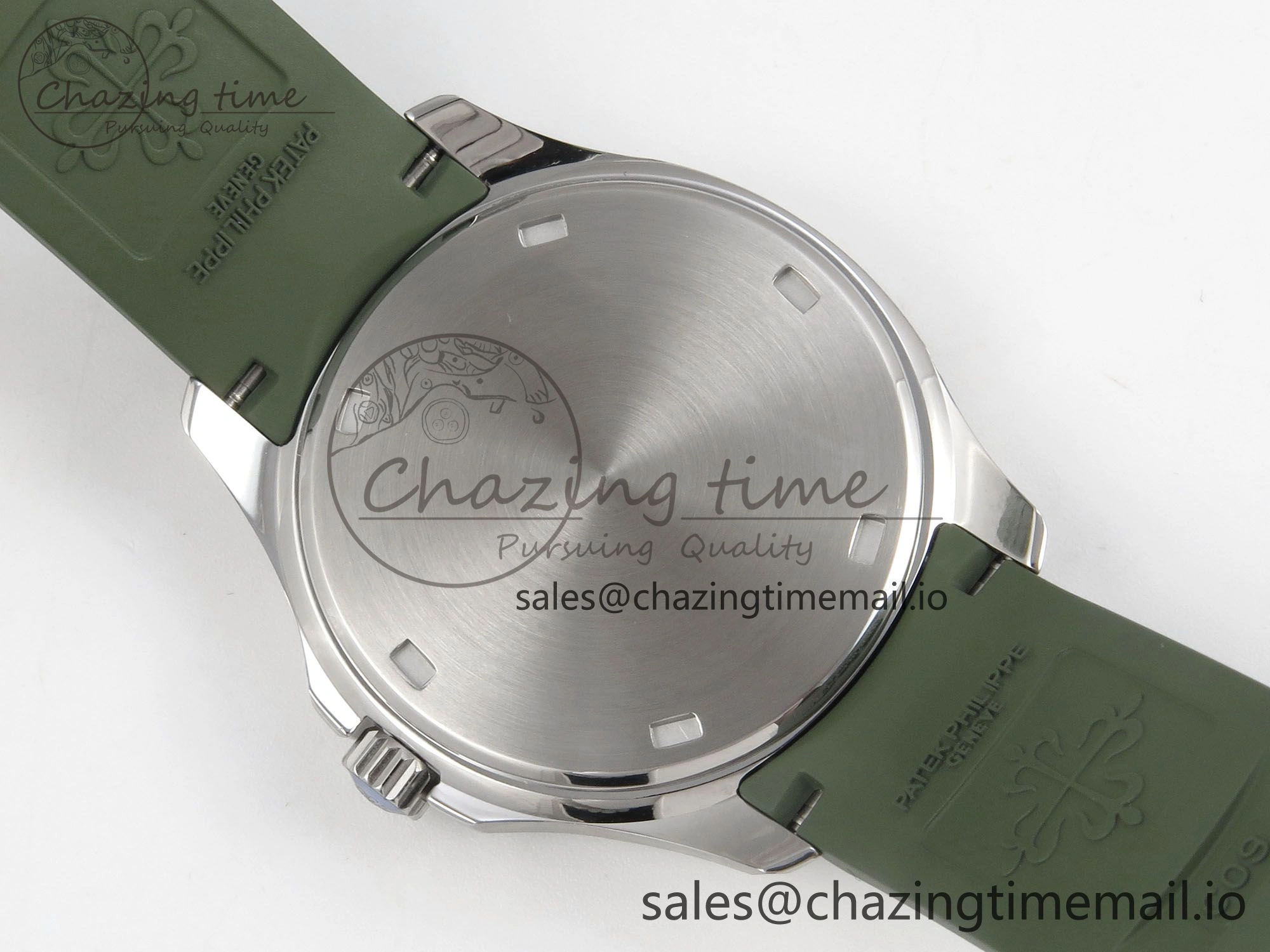 Aquanaut 5267 SS PPF 1:1 Best Edition Green Textured Dial On Green Rubber Strap Ronda Quartz