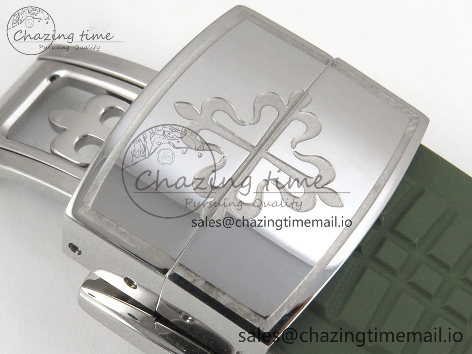Aquanaut 5267 SS PPF 1:1 Best Edition Green Textured Dial On Green Rubber Strap Ronda Quartz