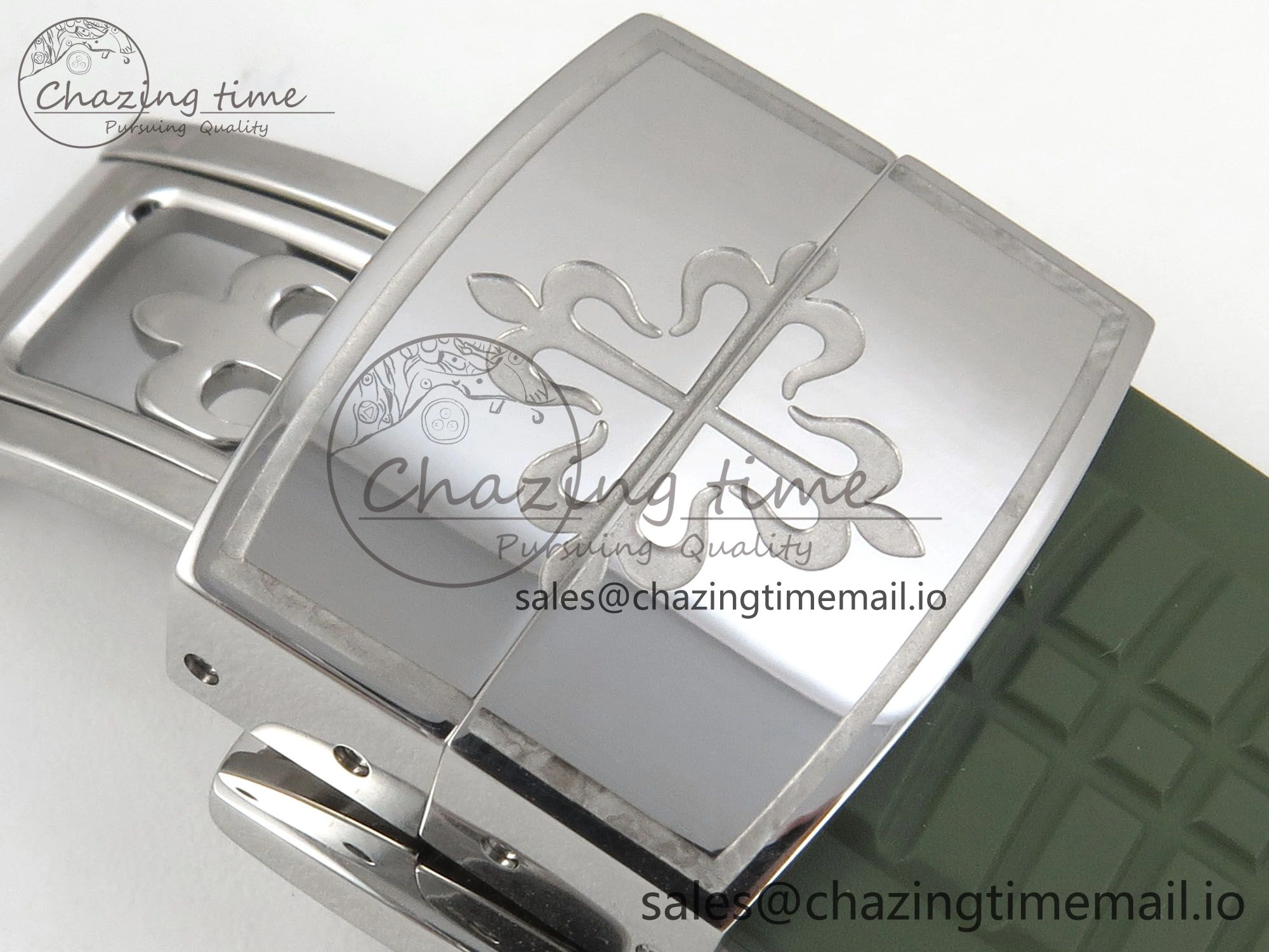 Aquanaut 5267 SS PPF 1:1 Best Edition Green Textured Dial On Green Rubber Strap Ronda Quartz