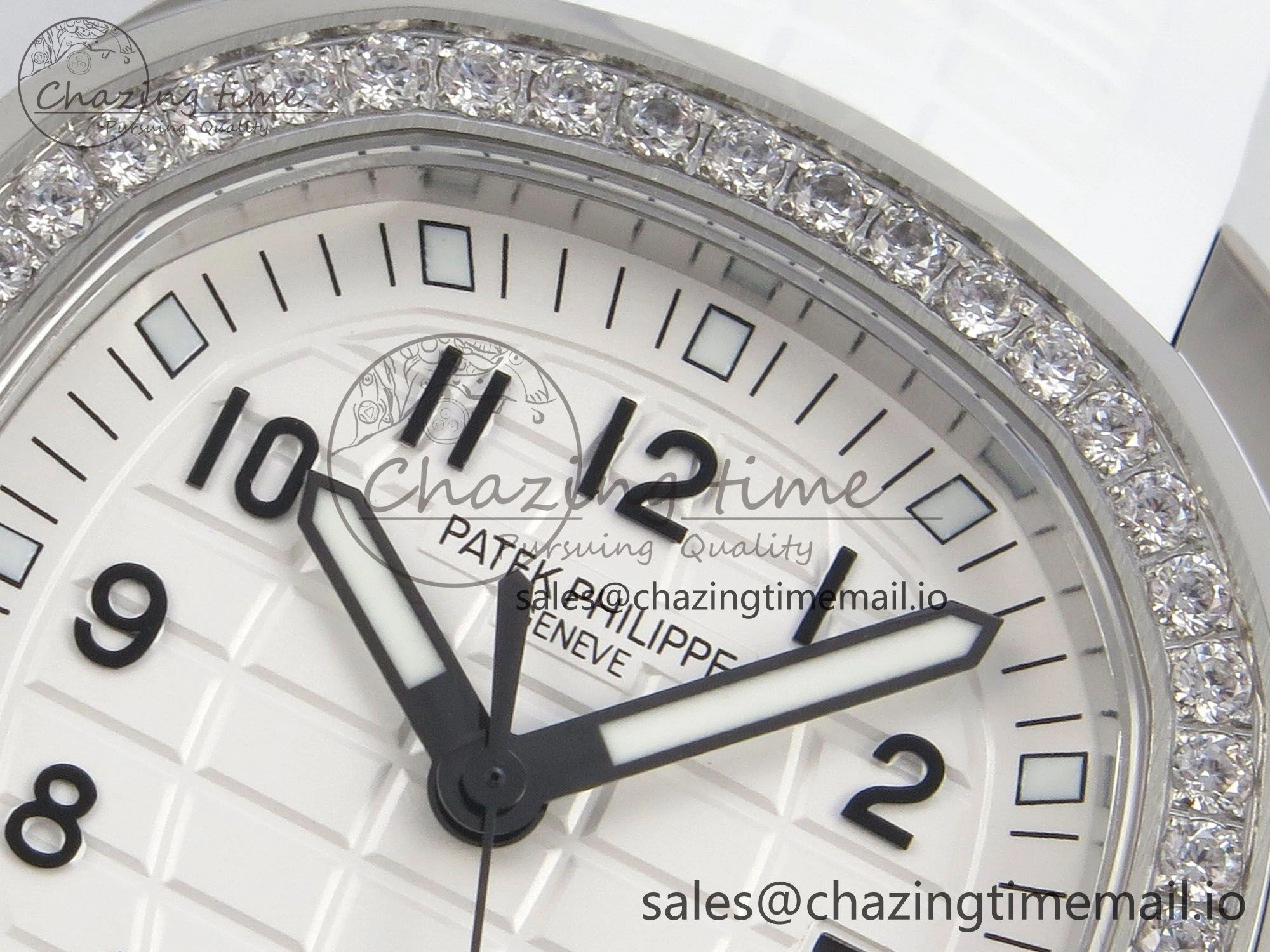 Aquanaut 5267 SS PPF 1:1 Best Edition White Textured Dial On White Rubber Strap Ronda Quartz
