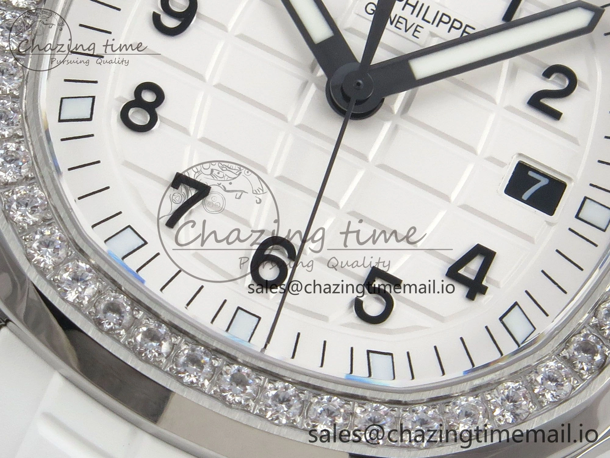Aquanaut 5267 SS PPF 1:1 Best Edition White Textured Dial On White Rubber Strap Ronda Quartz