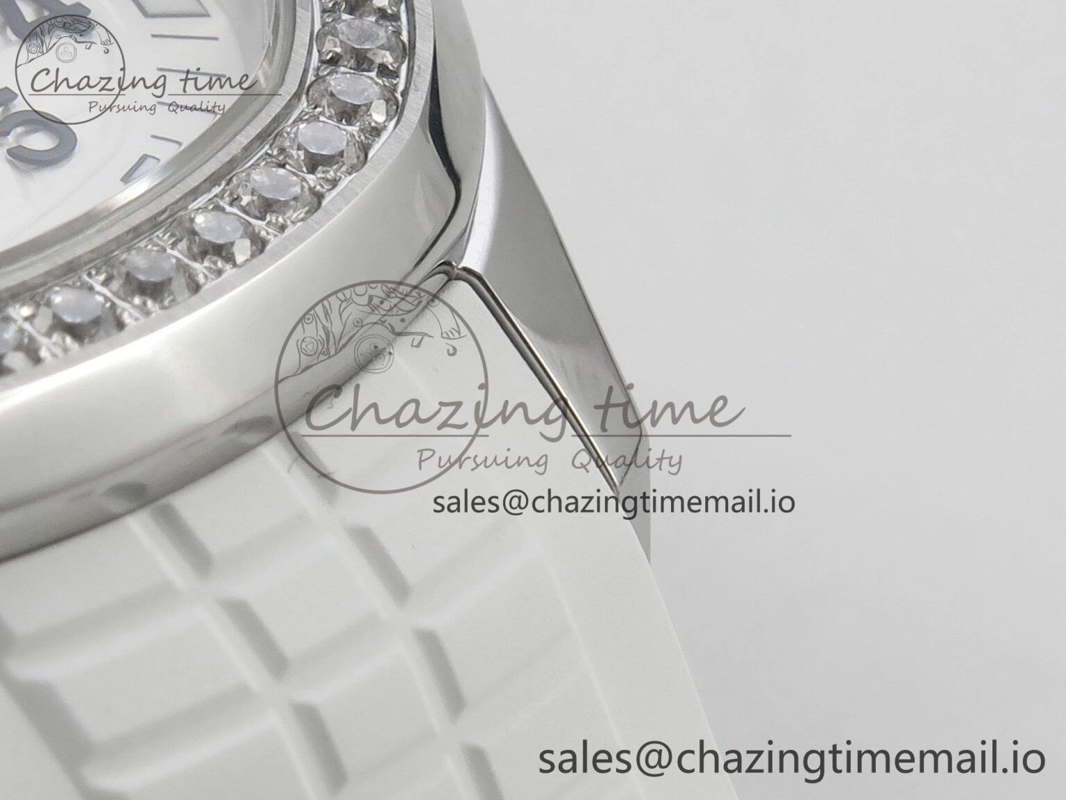 Aquanaut 5267 SS PPF 1:1 Best Edition White Textured Dial On White Rubber Strap Ronda Quartz