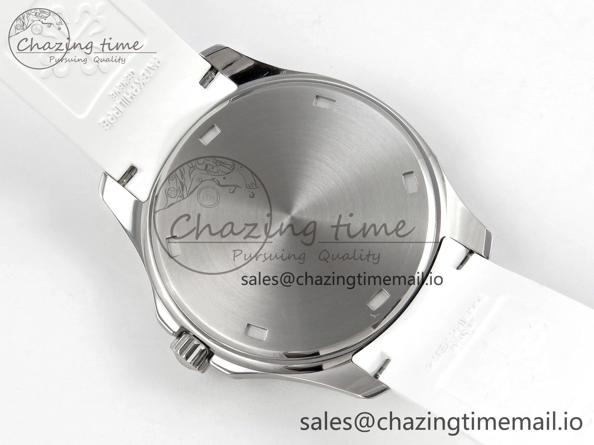 Aquanaut 5267 SS PPF 1:1 Best Edition White Textured Dial On White Rubber Strap Ronda Quartz