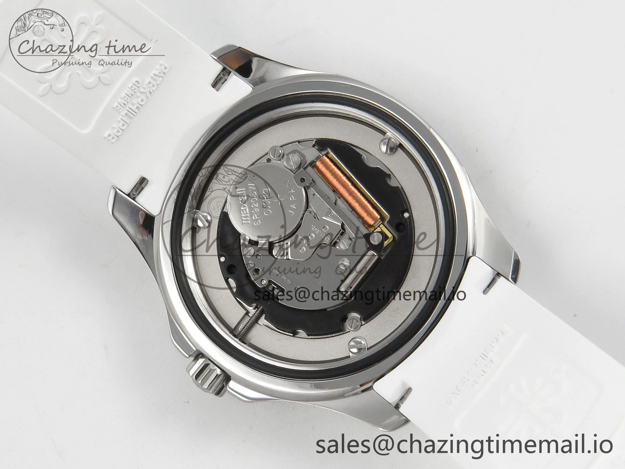 Aquanaut 5267 SS PPF 1:1 Best Edition White Textured Dial On White Rubber Strap Ronda Quartz