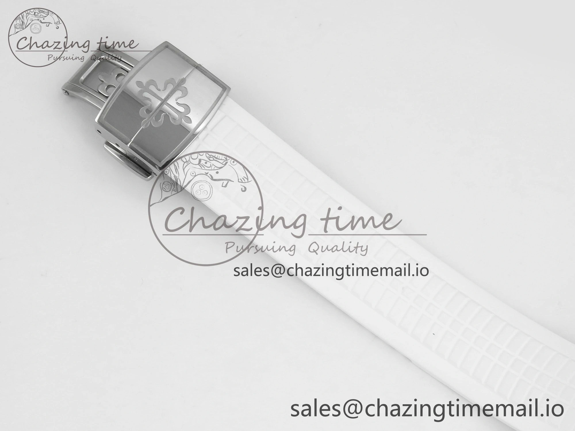 Aquanaut 5267 SS PPF 1:1 Best Edition White Textured Dial On White Rubber Strap Ronda Quartz