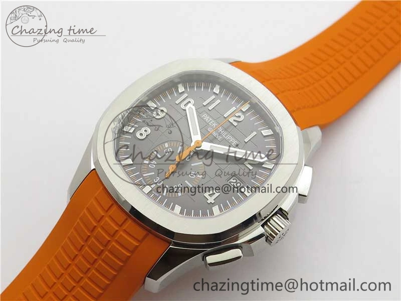 Aquanaut 5968 SS OMF Best Edition Gray Dial on Orange Rubber Strap A520