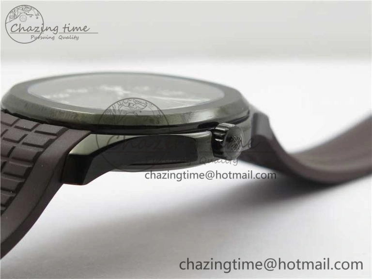 Aquanaut Black Venom DLC ZF 1:1 Best Edition Black Dial on Brown Rubber Strap 324CS (Free box)