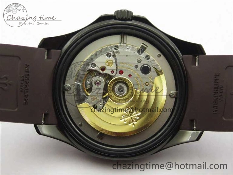 Aquanaut Black Venom DLC ZF 1:1 Best Edition Black Dial on Brown Rubber Strap 324CS (Free box)
