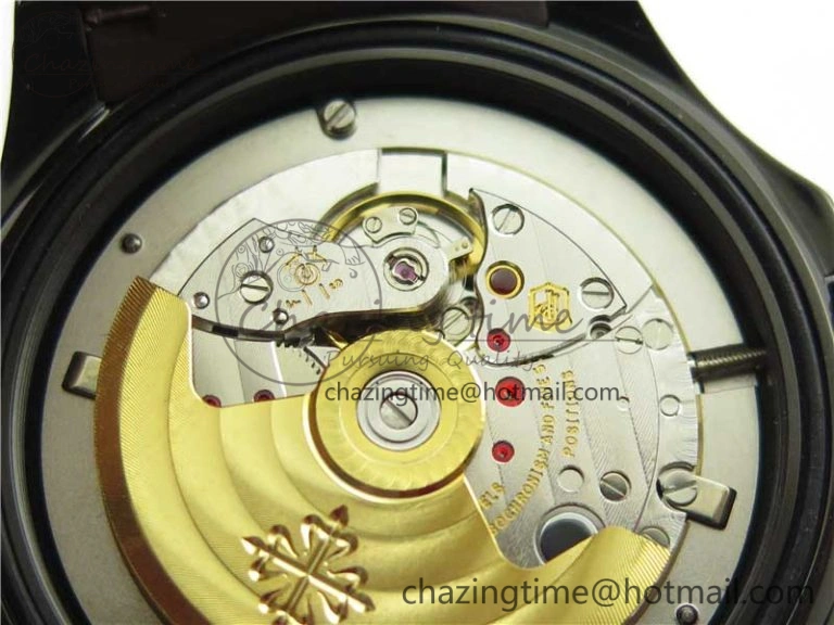 Aquanaut Black Venom DLC ZF 1:1 Best Edition Black Dial on Brown Rubber Strap 324CS (Free box)