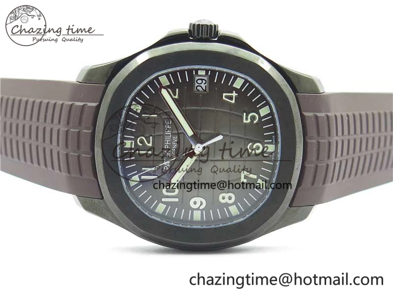 Aquanaut Black Venom DLC ZF 1:1 Best Edition Black Dial on Brown Rubber Strap 324CS (Free box)