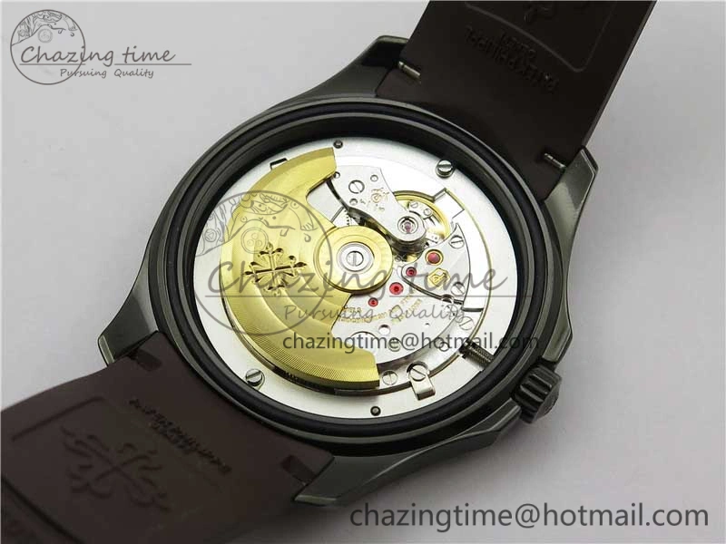 Aquanaut Black Venom DLC ZF 1:1 Best Edition Black Dial on Brown Rubber Strap 324CS (Free box)
