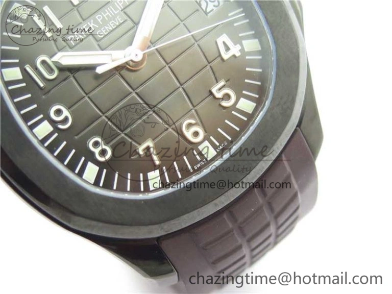 Aquanaut Black Venom DLC ZF 1:1 Best Edition Black Dial on Brown Rubber Strap 324CS (Free box)