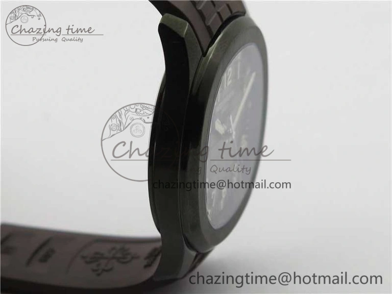 Aquanaut Black Venom DLC ZF 1:1 Best Edition Black Dial on Brown Rubber Strap 324CS (Free box)